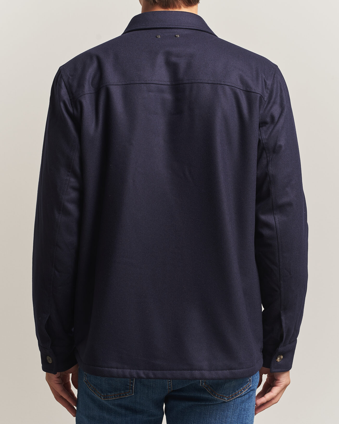 Herren | Jacken | Jacob Cohën | Wool Flannel Eco Fur Lined Shirt Jacket Navy