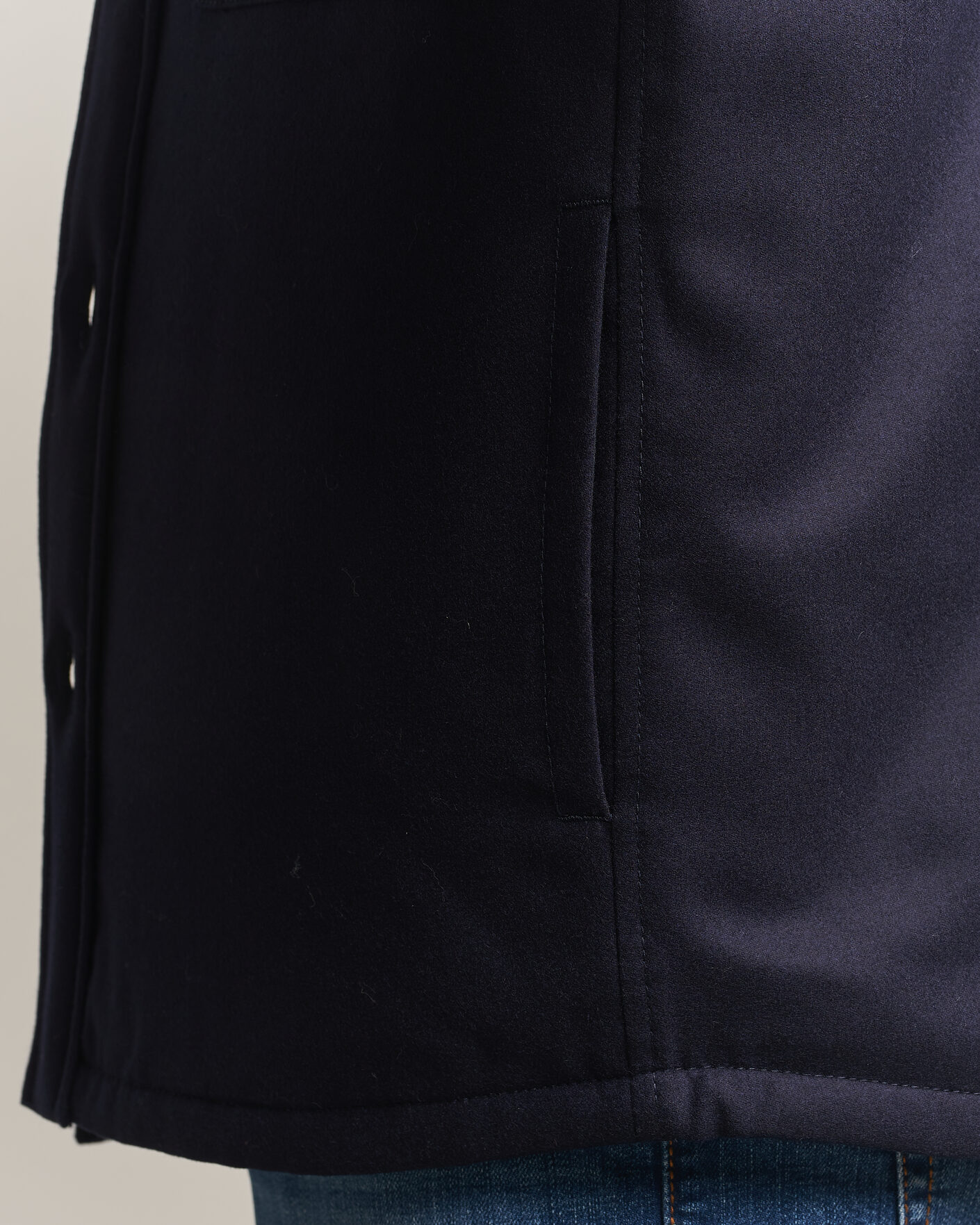 Herren | Jacken | Jacob Cohën | Wool Flannel Eco Fur Lined Shirt Jacket Navy
