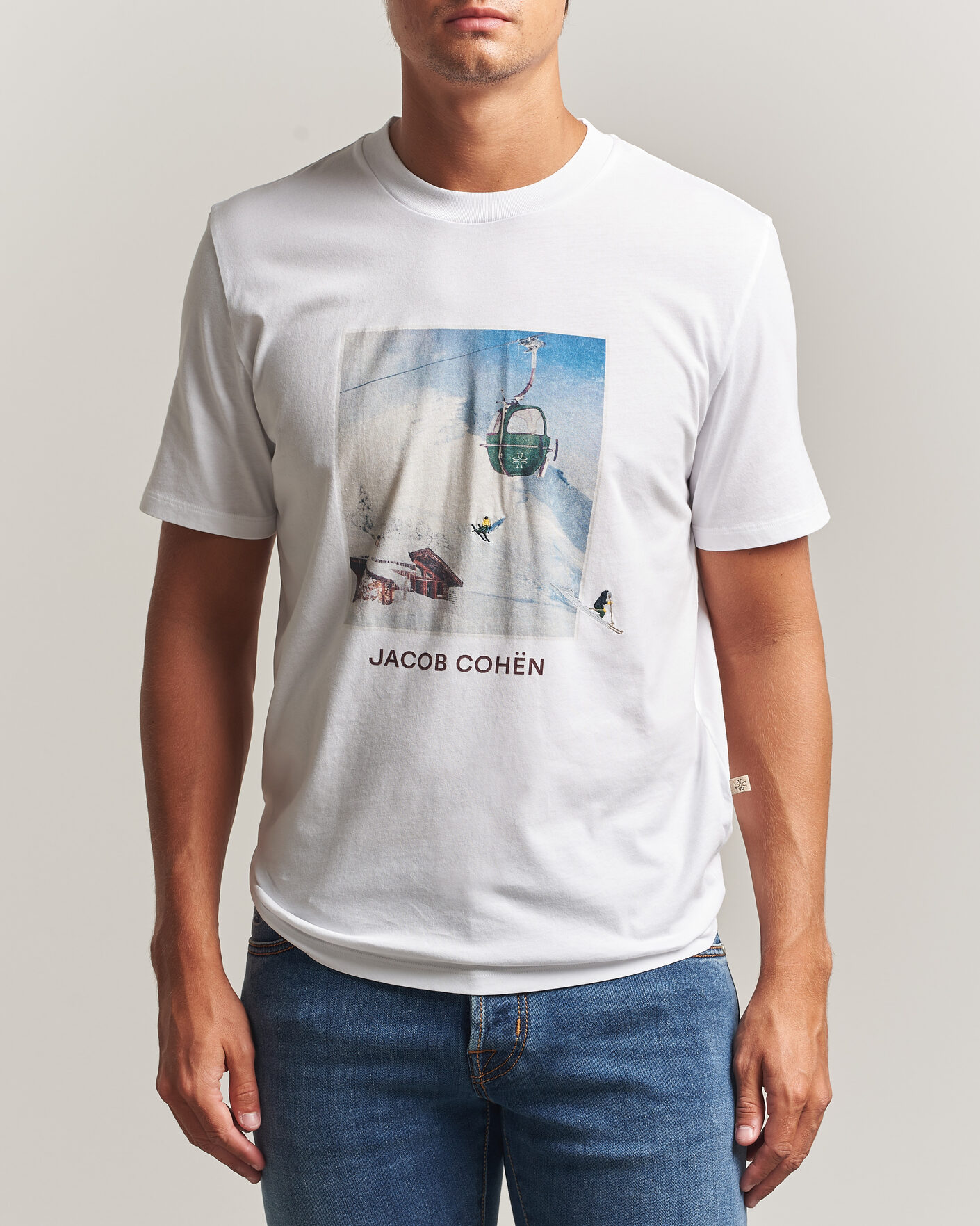 Herren | T-Shirts | Jacob Cohën | Apres Ski Printed T-Shirt White