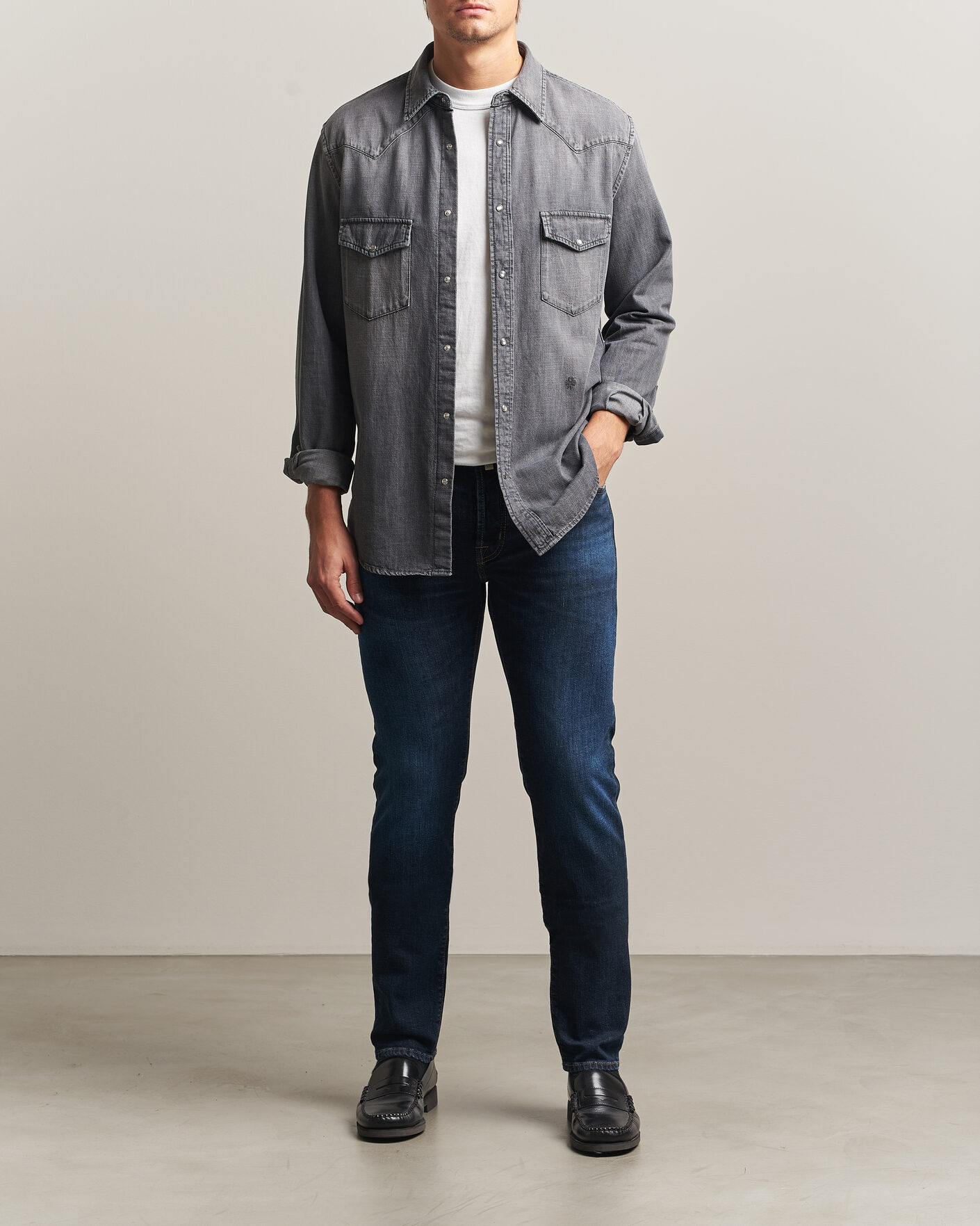 Herren | Jeans | Jacob Cohën | Bard Slim Fit Apres Ski Patch Stretch Jeans Blue