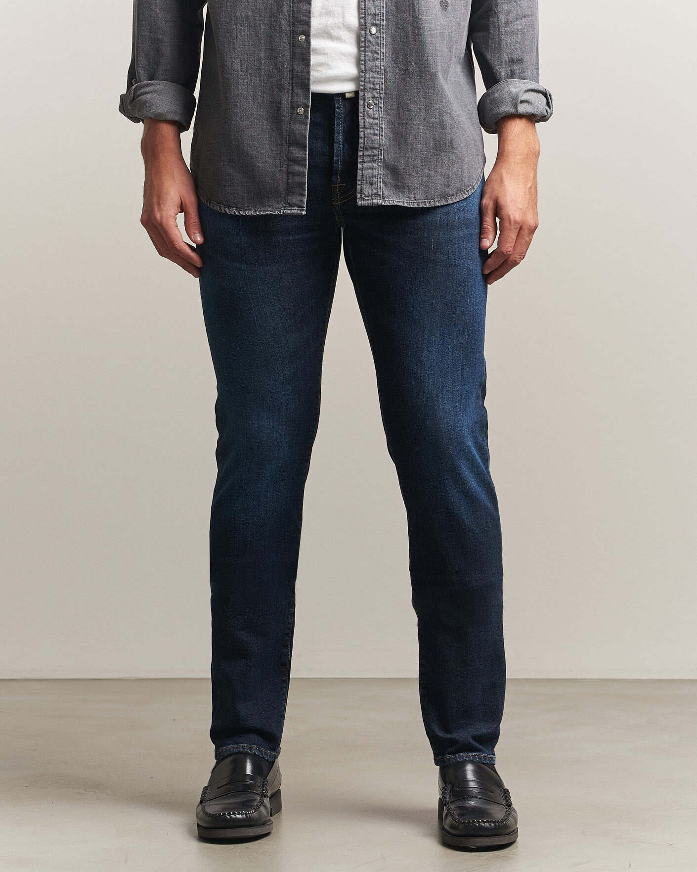 Herren | Jeans | Jacob Cohën | Bard Slim Fit Apres Ski Patch Stretch Jeans Blue