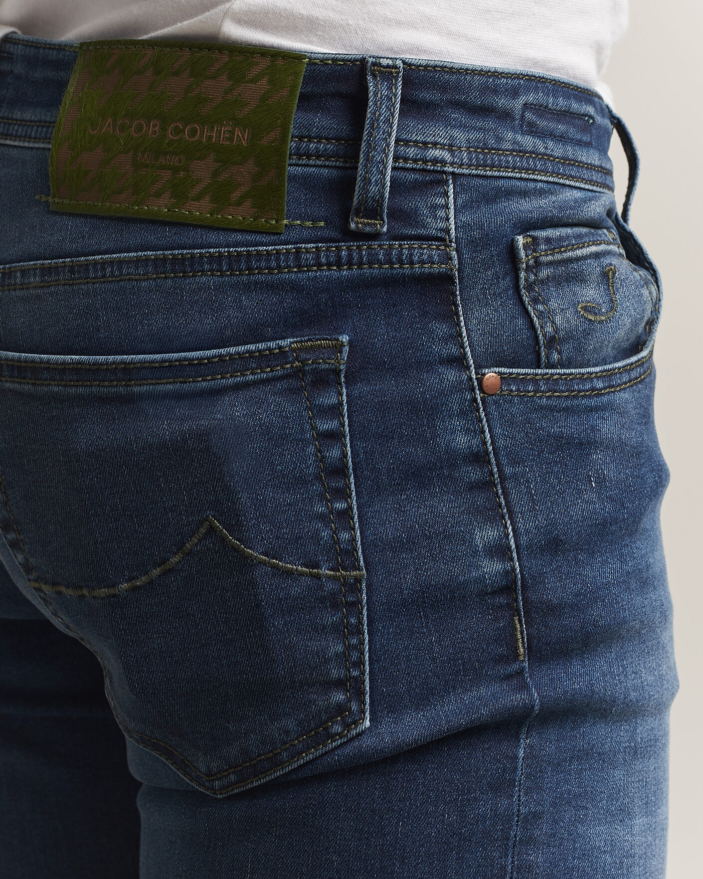 Herren | Jeans | Jacob Cohën | Bard Slim Fit Stretch Jeans Mid Blue