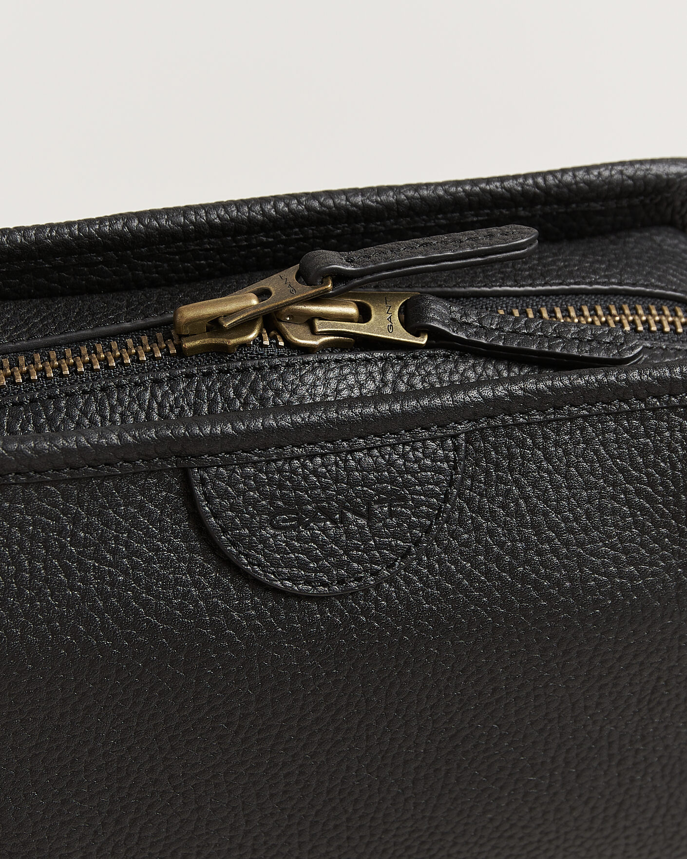 Herren | Taschen | Gant | Grained Leather Wash Bag Black