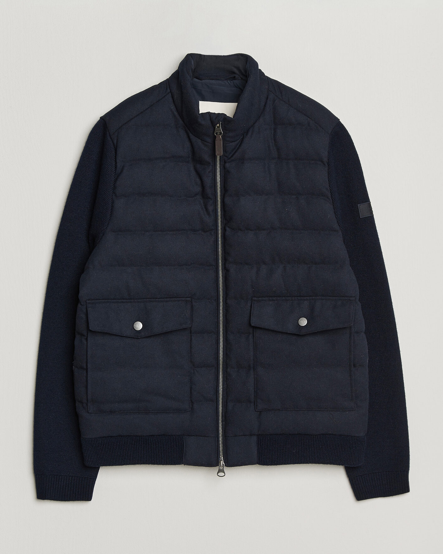 Herren | Jacken | Gant | Padded Hybrid Flannel Jacket Evening Blue
