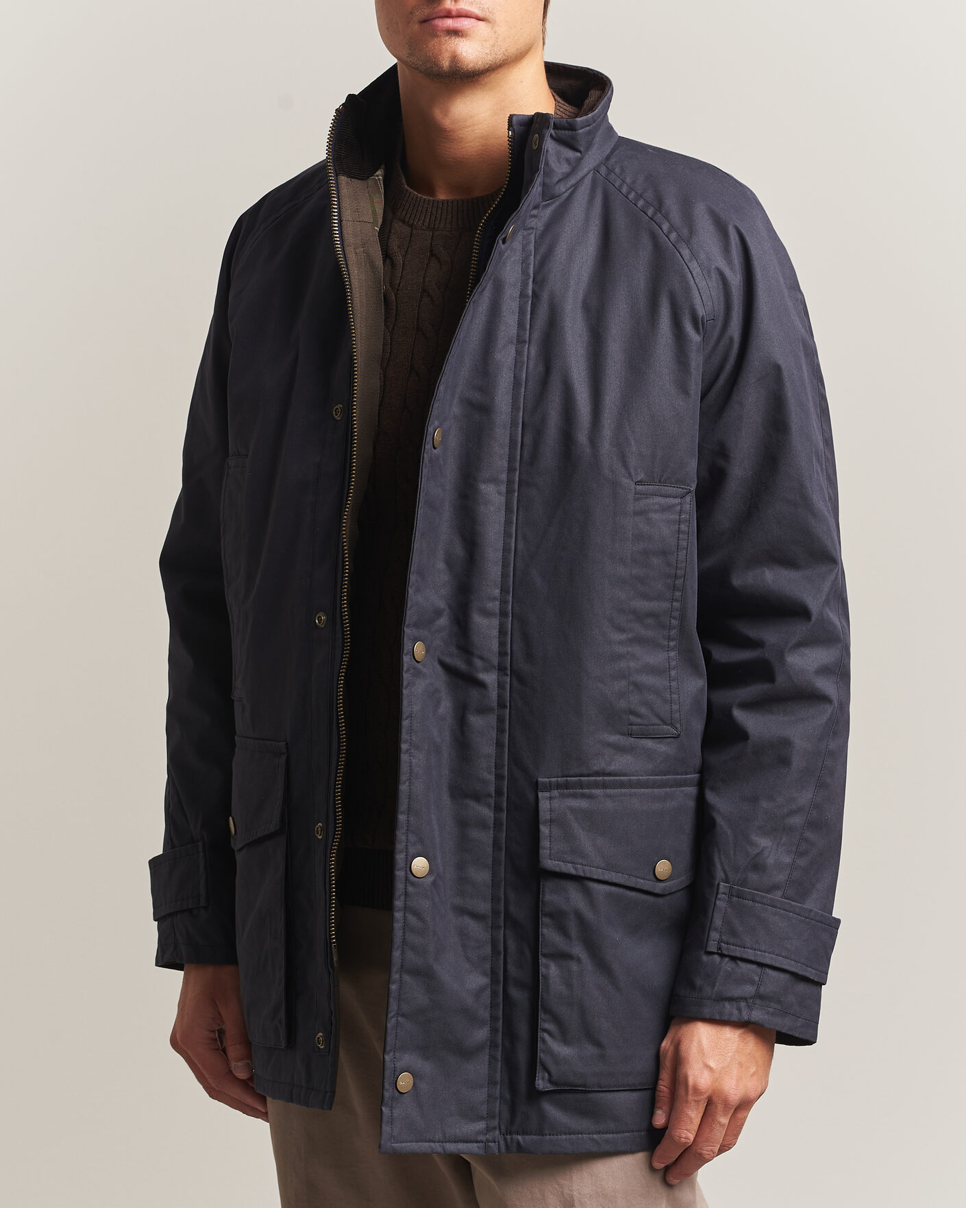 Herren | Jacken | Gant | Waxed Double Decker Jacket Evening Blue