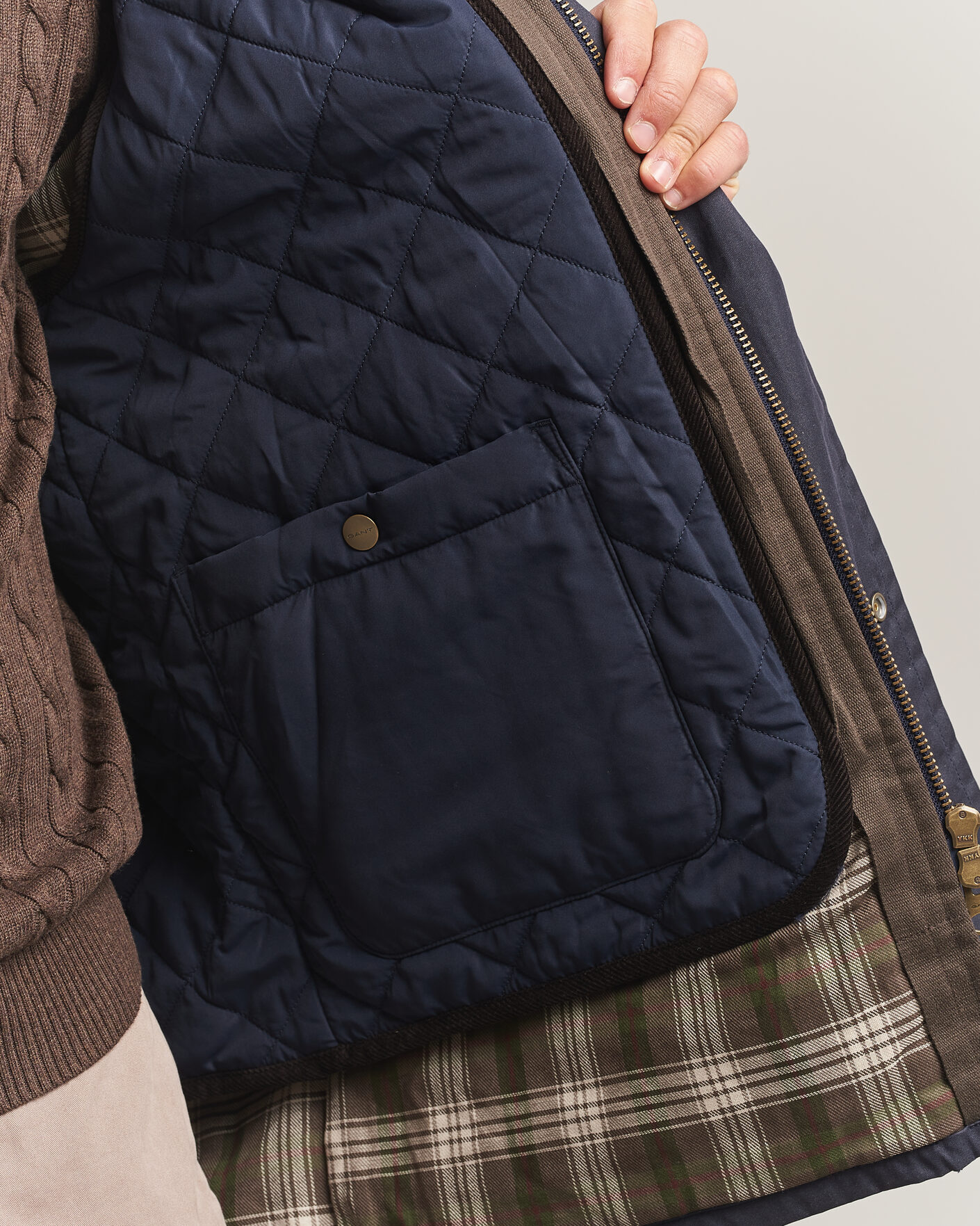 Herren | Jacken | Gant | Waxed Double Decker Jacket Evening Blue
