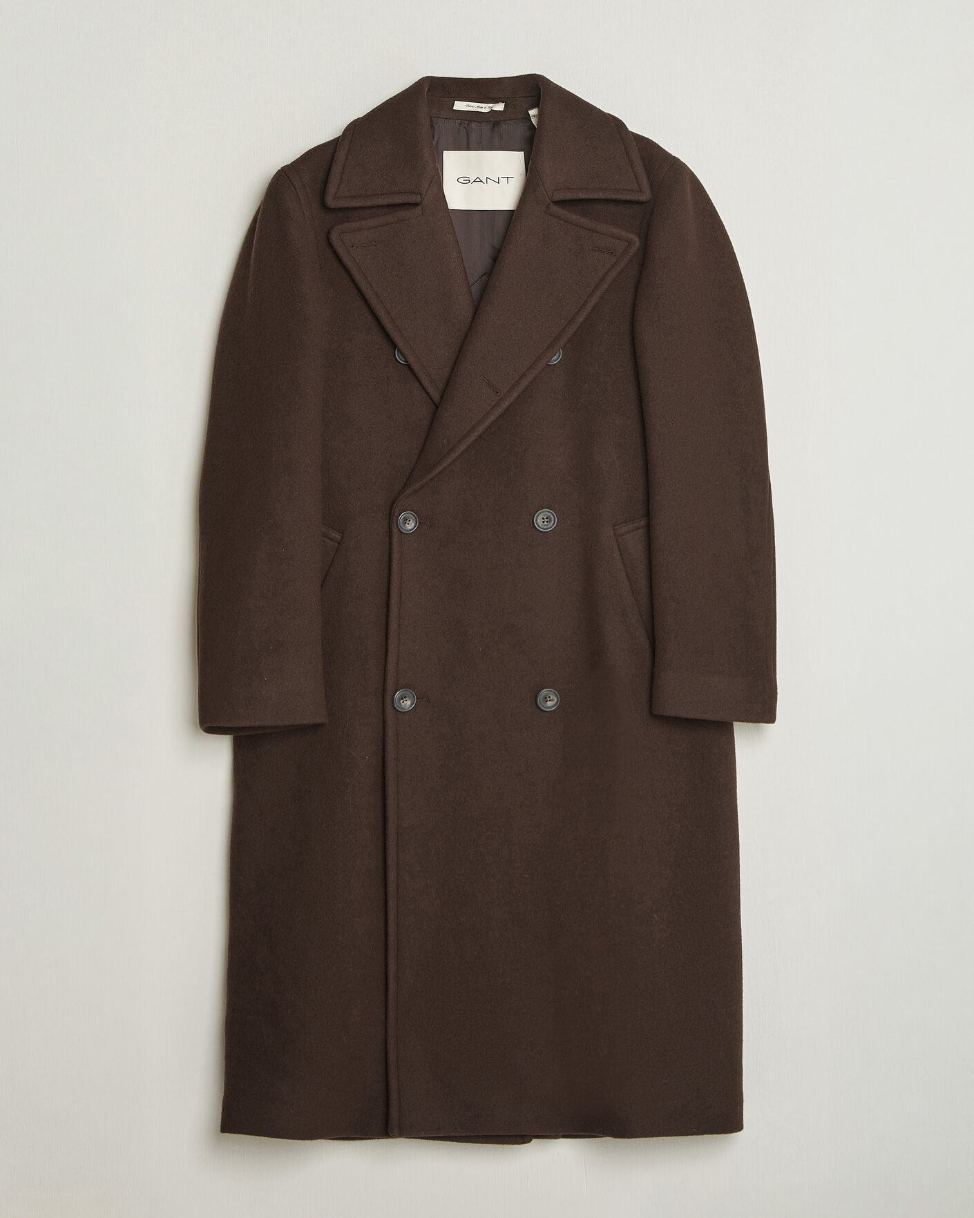 Herren | Jacken | Gant | Wool Double Breasted Belted Coat Black Brown