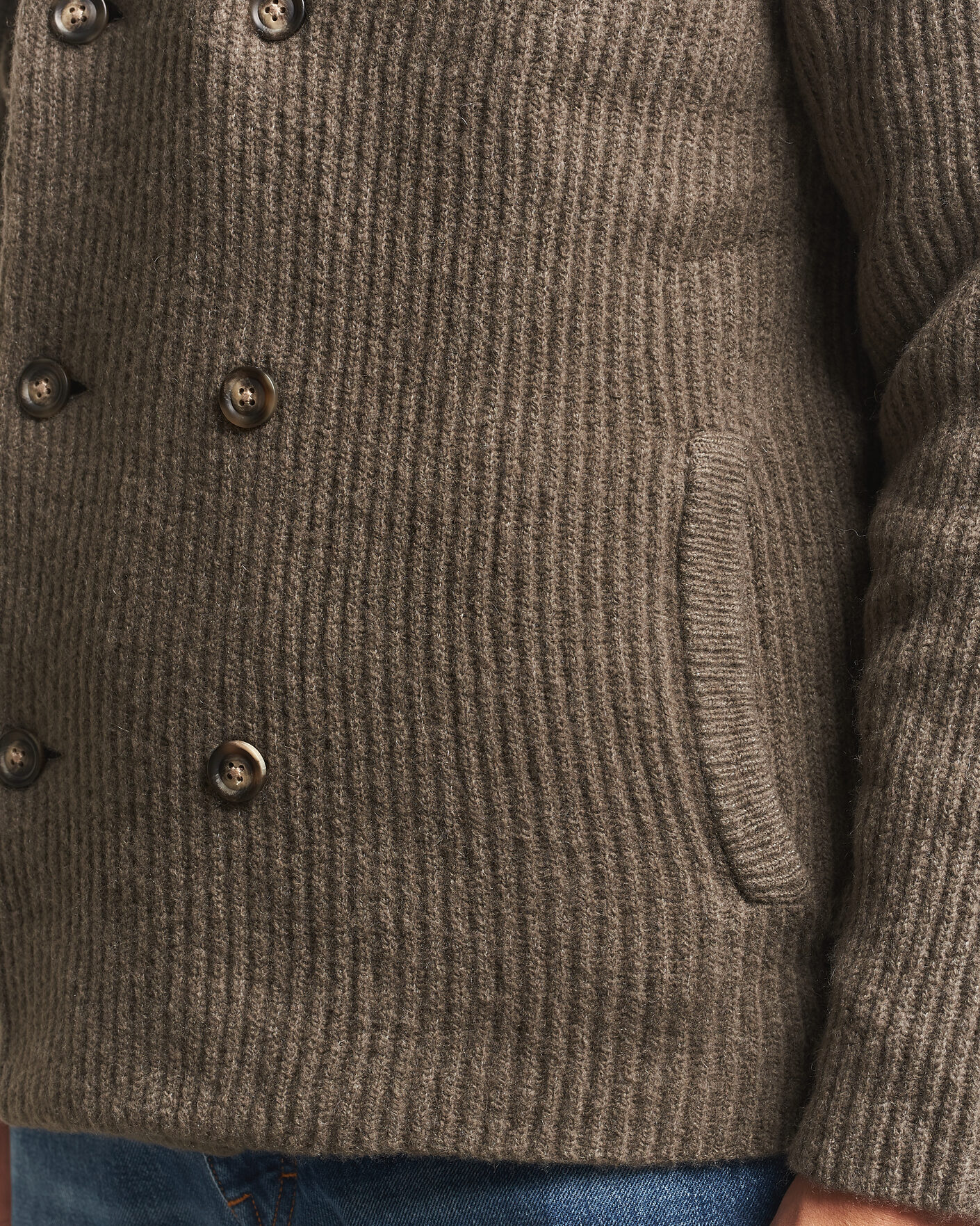Herren | Pullover | Gant | Wool/Yak Knitted Cardigan Faded Taupe