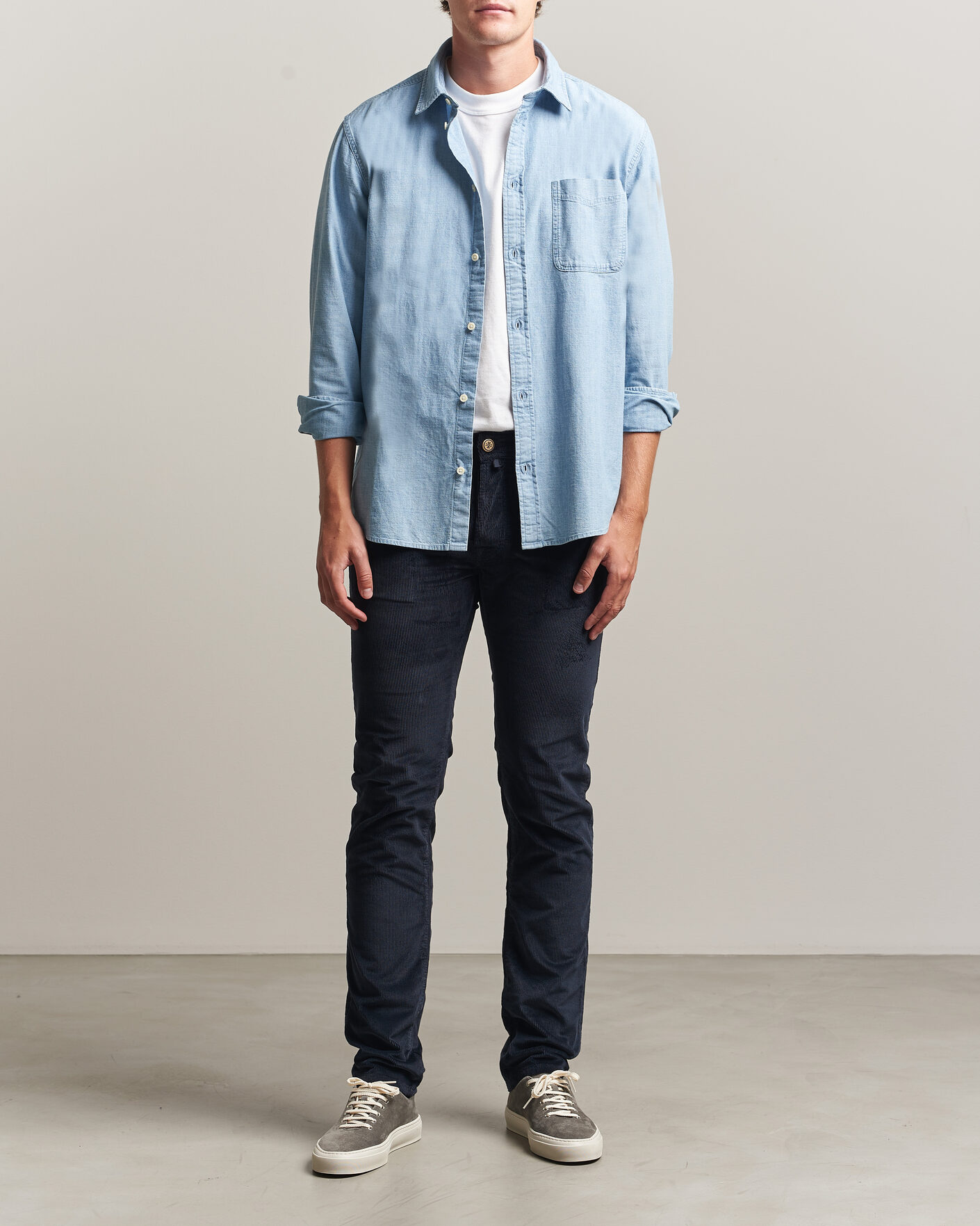 Herren | Hosen | Jacob Cohën | Bard 5-Pocket Medium Corduroy Trousers Navy