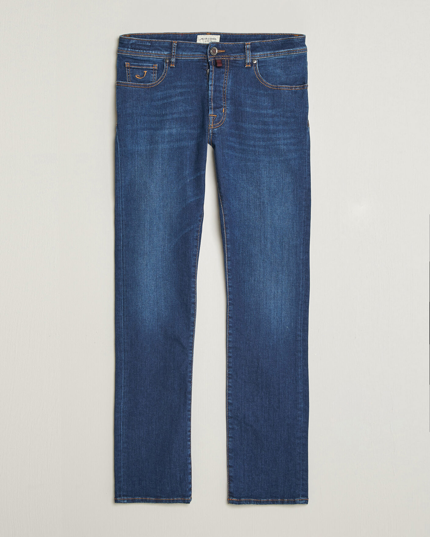Herren | Jeans | Jacob Cohën | Bard Slim Fit Vintage Wash Stretch Jeans Mid Blue