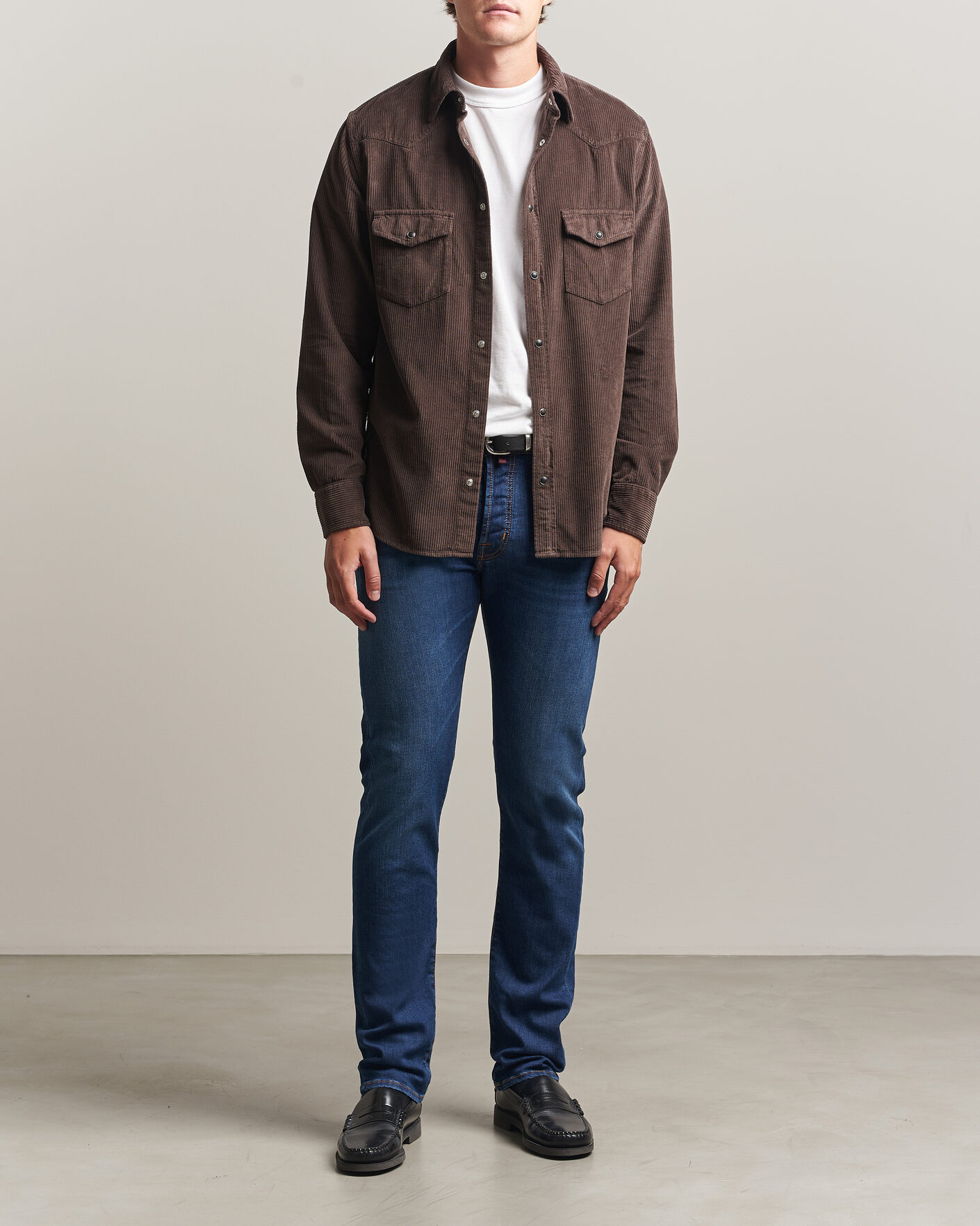 Herren | Jeans | Jacob Cohën | Bard Slim Fit Vintage Wash Stretch Jeans Mid Blue