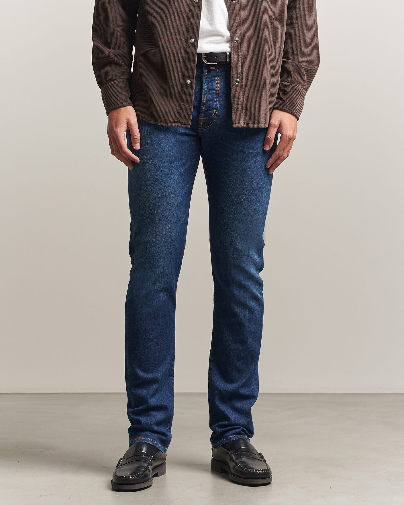 Herren | Jeans | Jacob Cohën | Bard Slim Fit Vintage Wash Stretch Jeans Mid Blue
