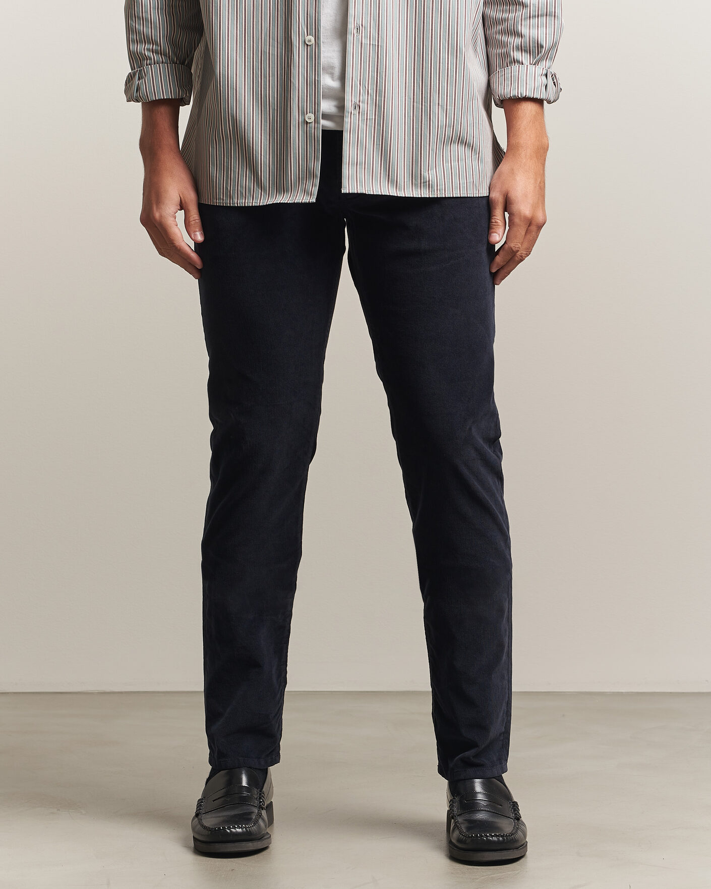 Herren | Hosen | Jacob Cohën | Nick Slim Fit Cotton Trousers Navy