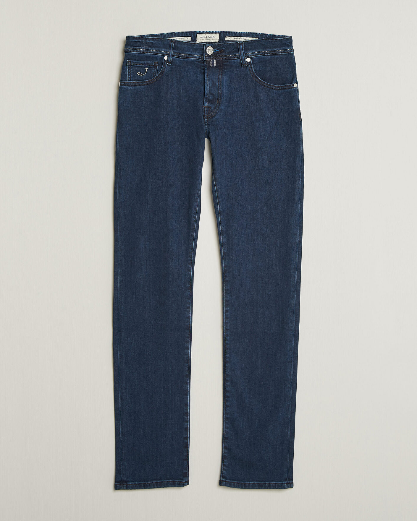 Herren | Jeans | Jacob Cohën | Nick Slim Fit Washed Stretch Jeans Dark Blue