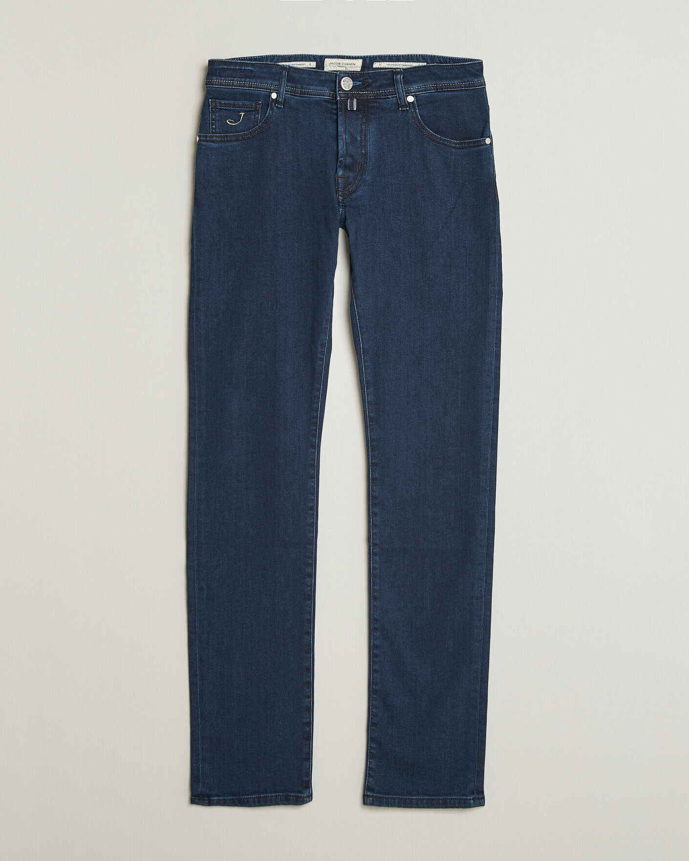 Herren | Jeans | Jacob Cohën | Nick Slim Fit Washed Stretch Jeans Dark Blue