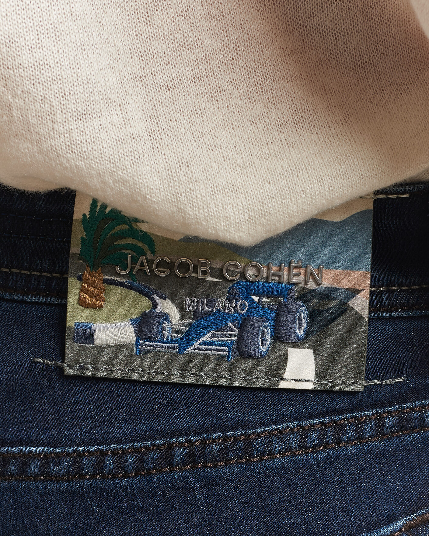 Herren | Jeans | Jacob Cohën | Nick Slim Fit Washed Stretch Jeans Dark Blue