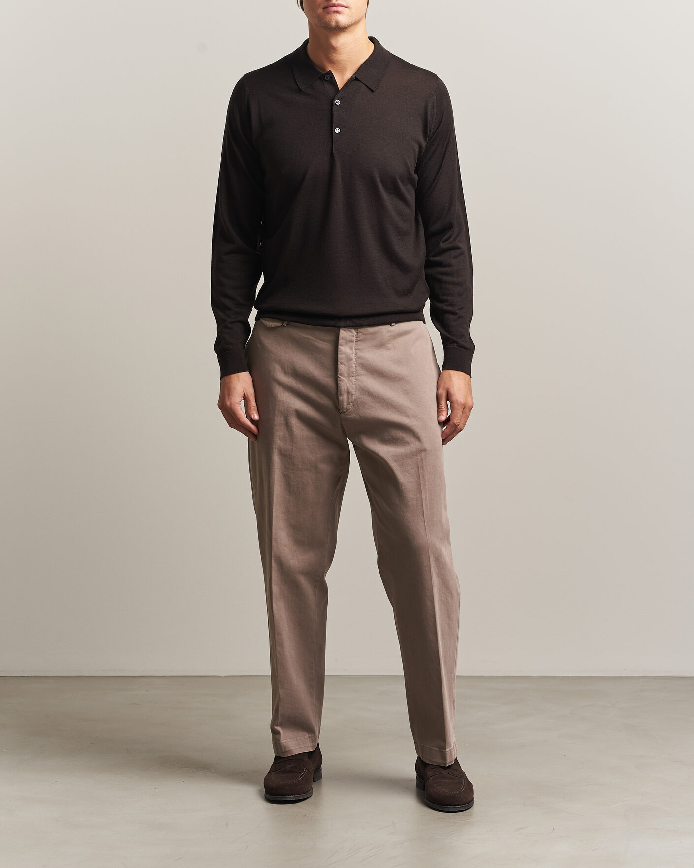 Herren | Pullover | John Smedley | Belper Extra Fine Merino Polo Pullover Faulkner Brown
