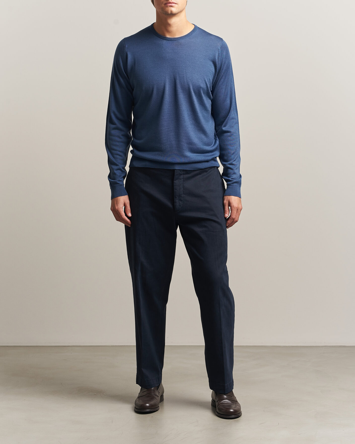 Herren | Pullover | John Smedley | Lundy Extra Fine Merino Crew Neck Teal Firth