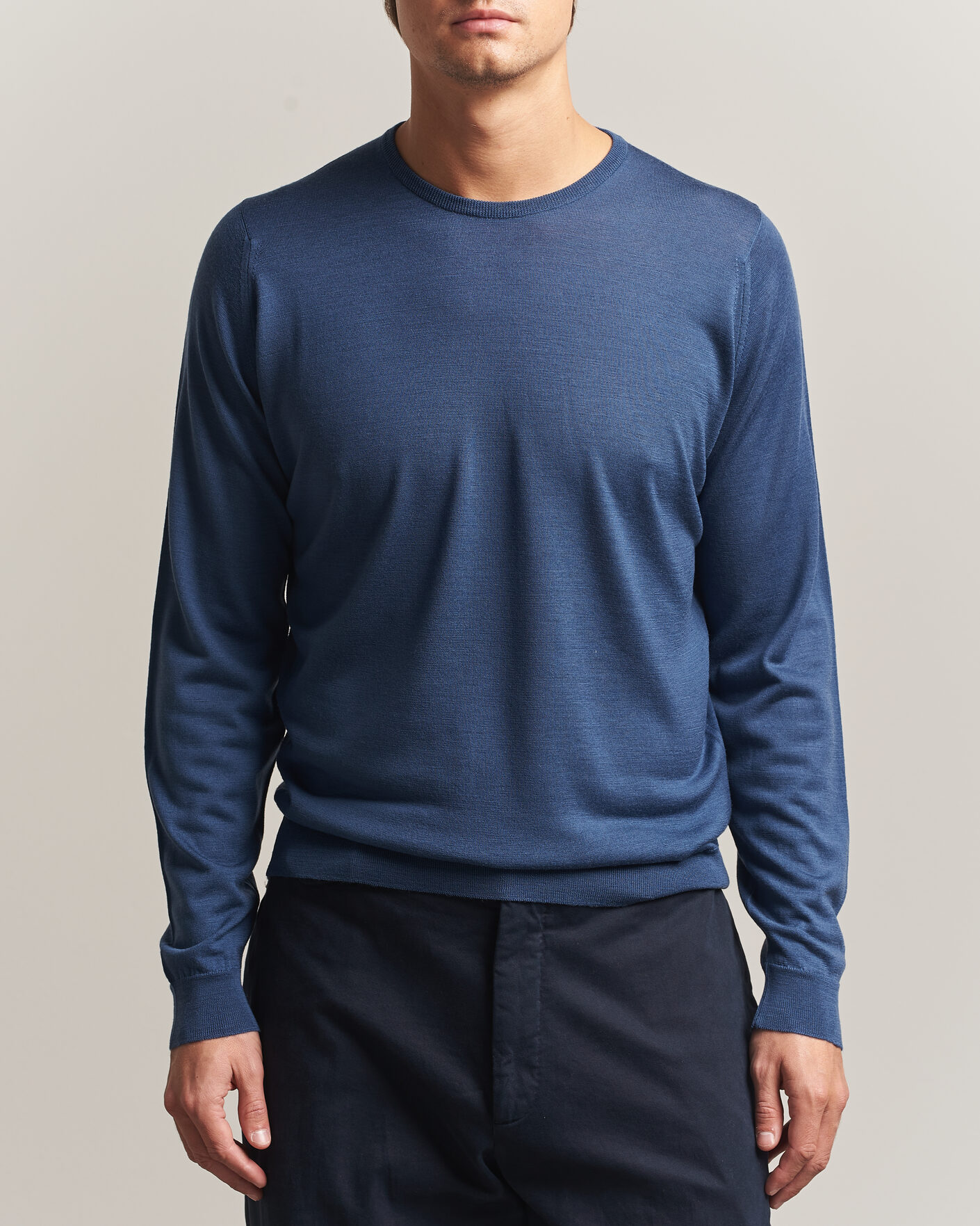 Herren | Pullover | John Smedley | Lundy Extra Fine Merino Crew Neck Teal Firth