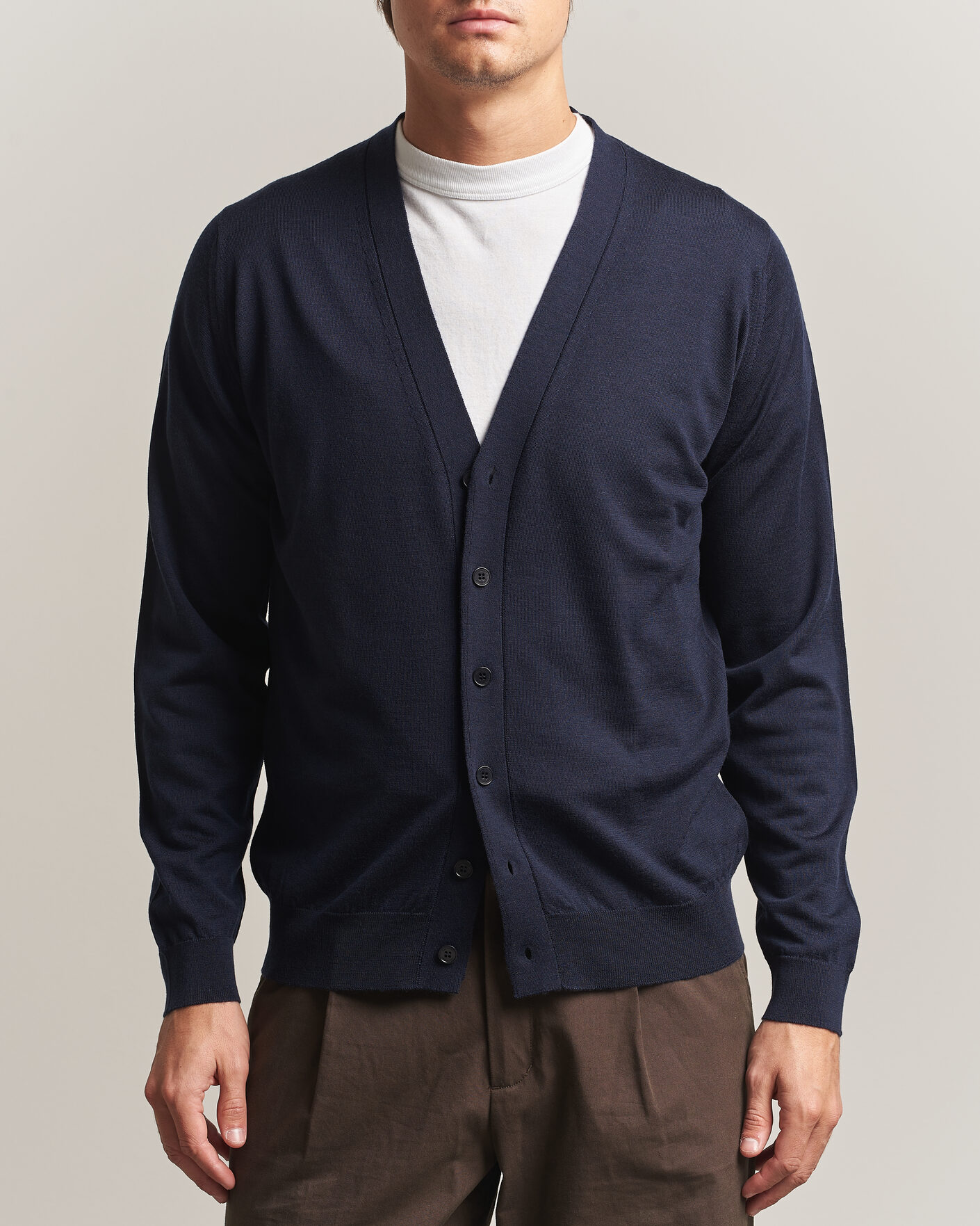 Herren | Pullover | John Smedley | Bradrick Extra Fine Merino Cardigan Midnight