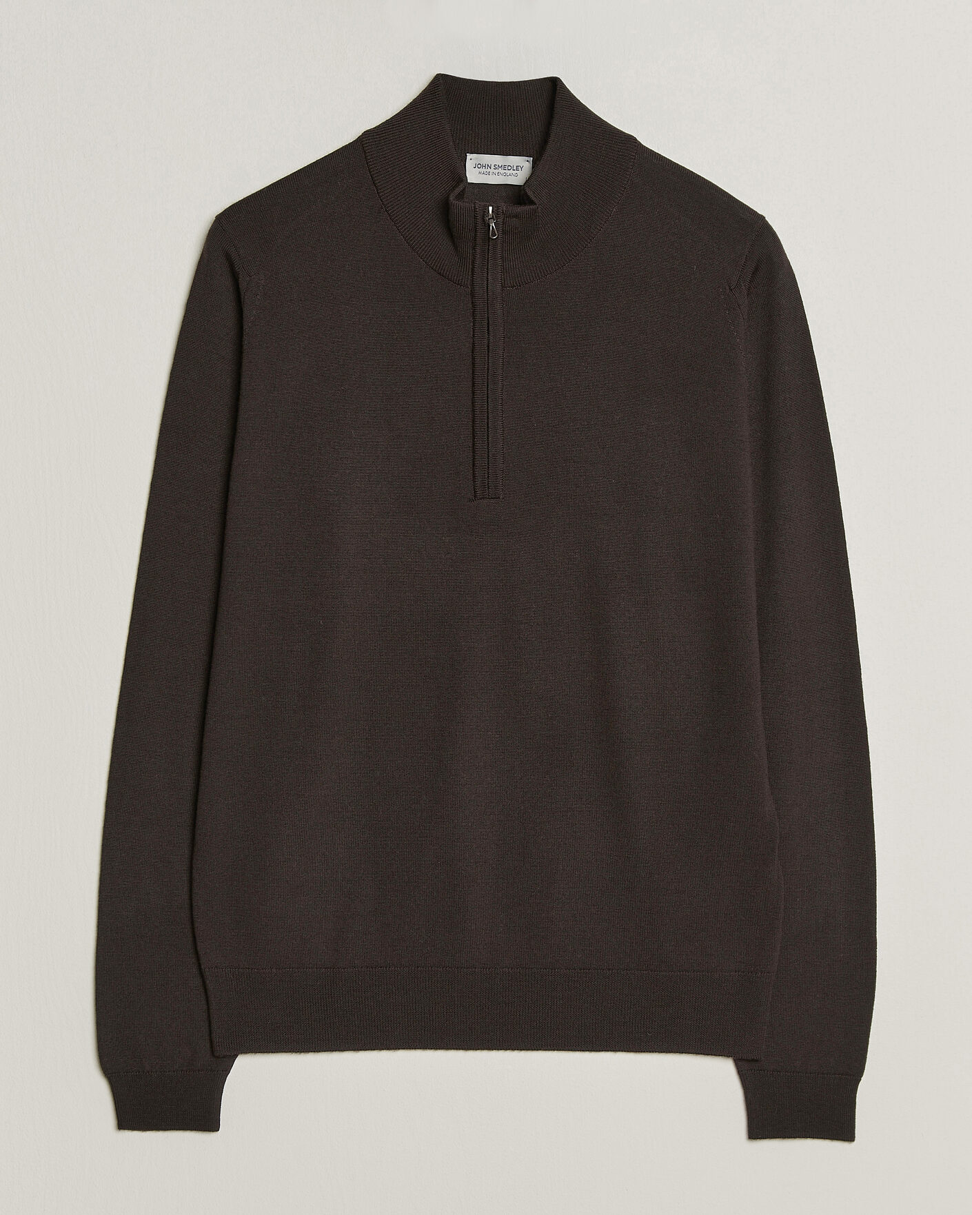 Herren | Pullover | John Smedley | Tapton Extra Fine Merino Half Zip Faulkner Brown