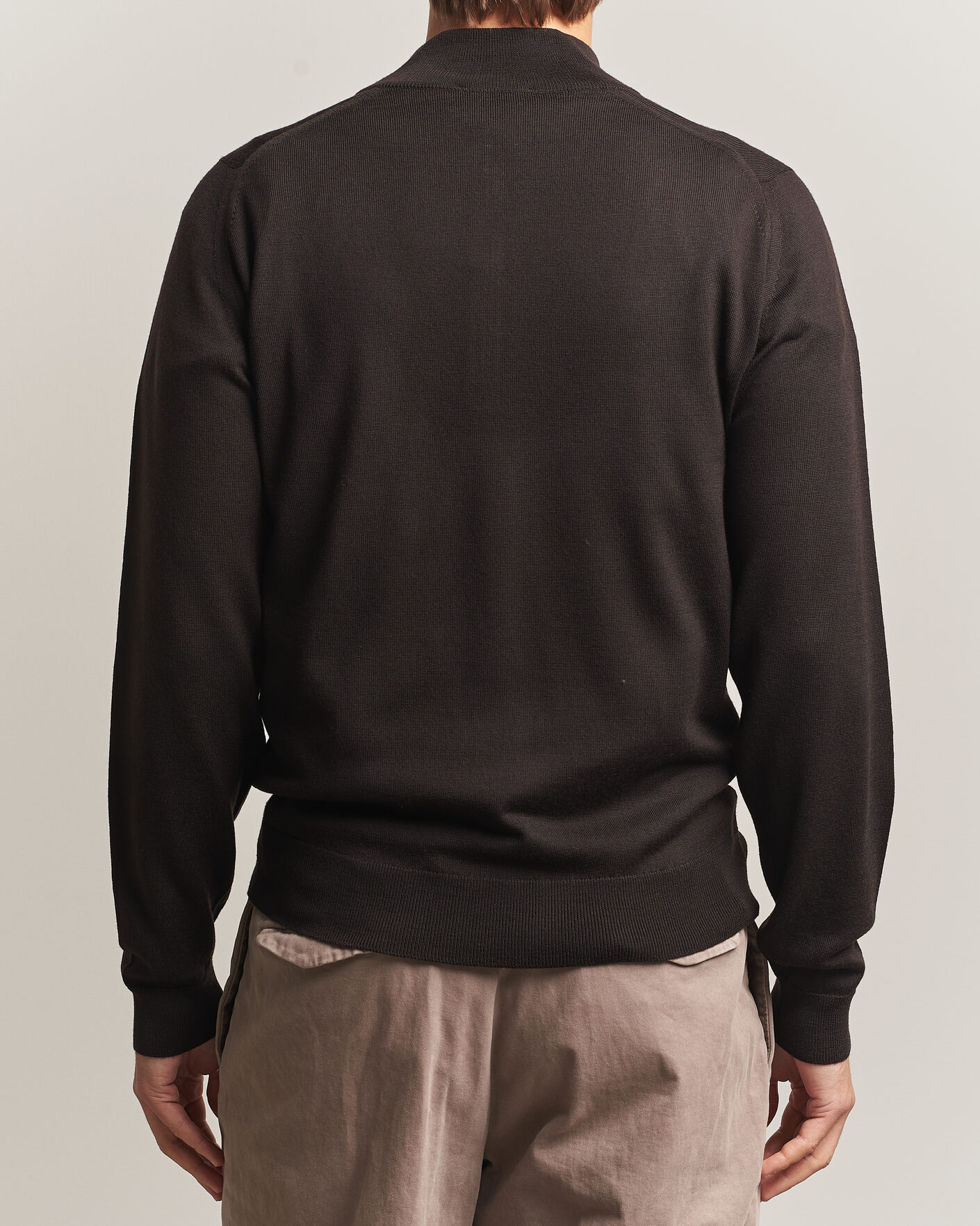 Herren | Pullover | John Smedley | Tapton Extra Fine Merino Half Zip Faulkner Brown