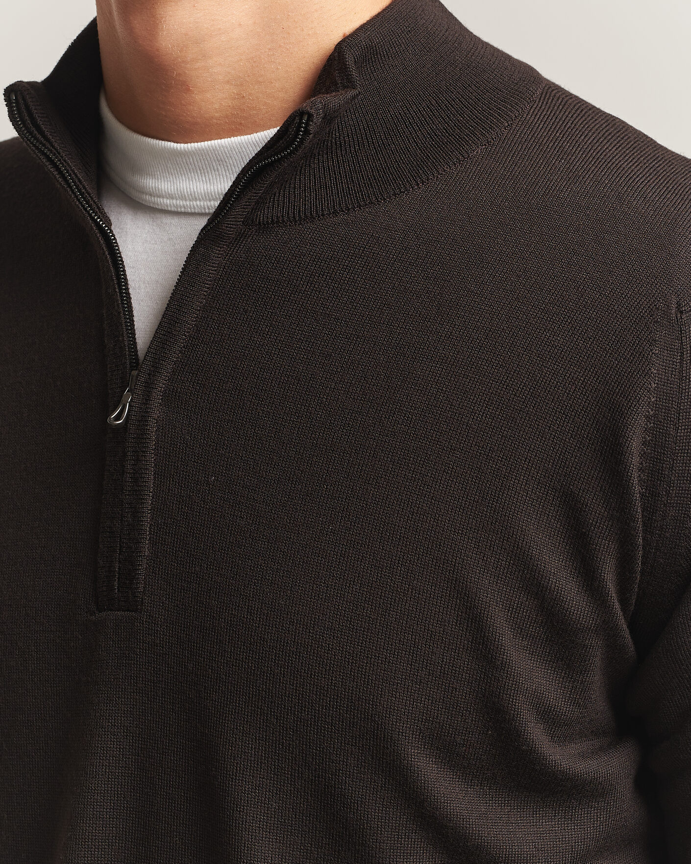 Herren | Pullover | John Smedley | Tapton Extra Fine Merino Half Zip Faulkner Brown