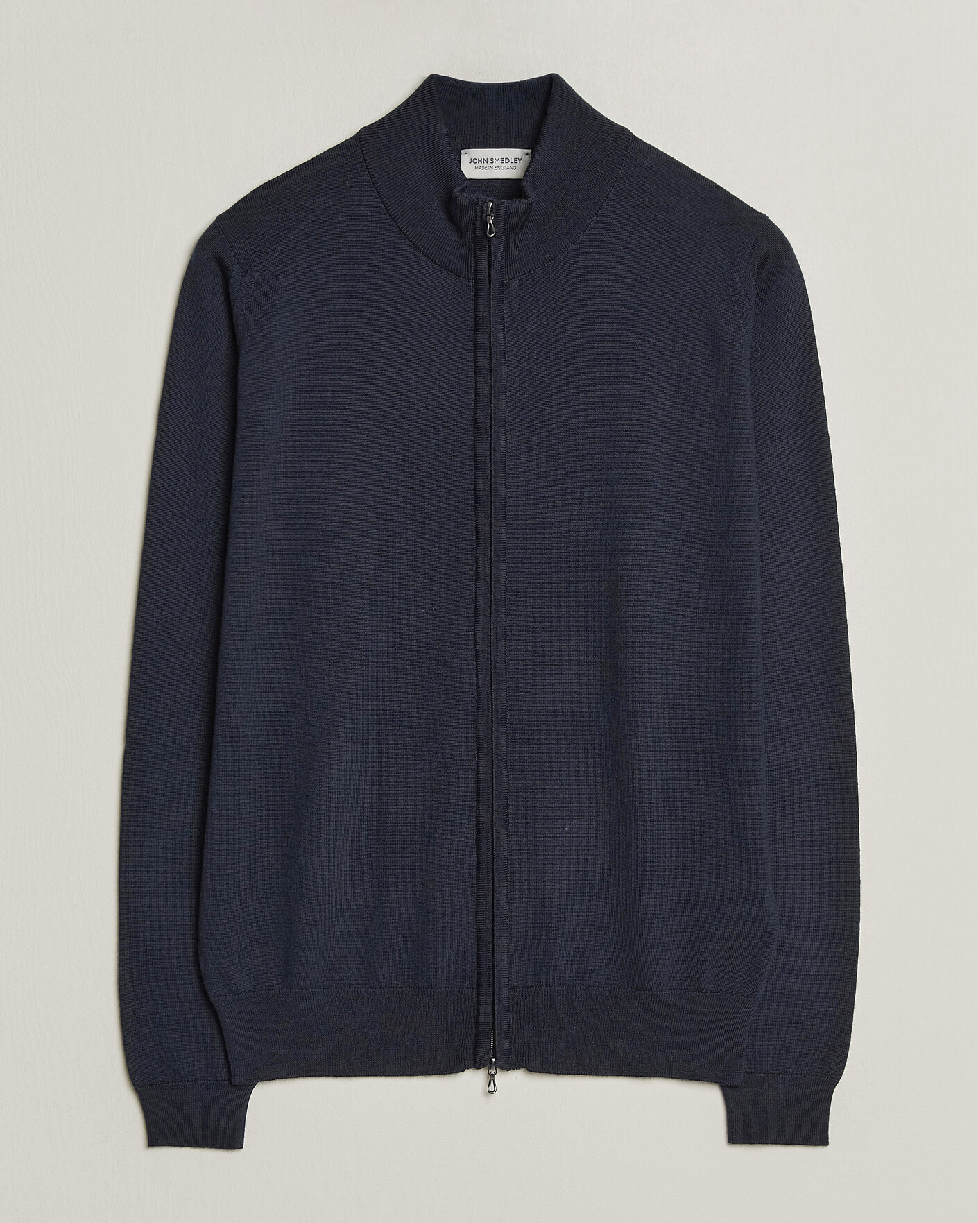 Herren | Pullover | John Smedley | Claygate Extra Fine Merino Full Zip Midnight