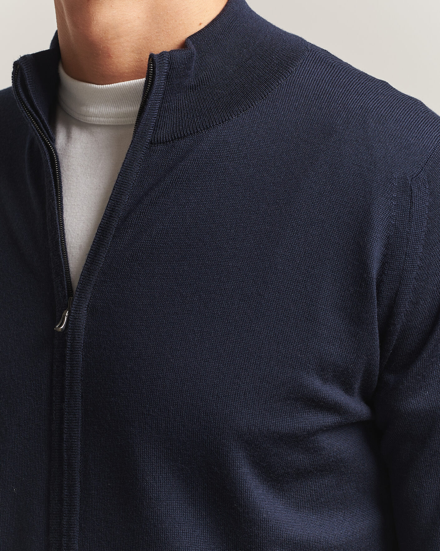 Herren | Pullover | John Smedley | Claygate Extra Fine Merino Full Zip Midnight