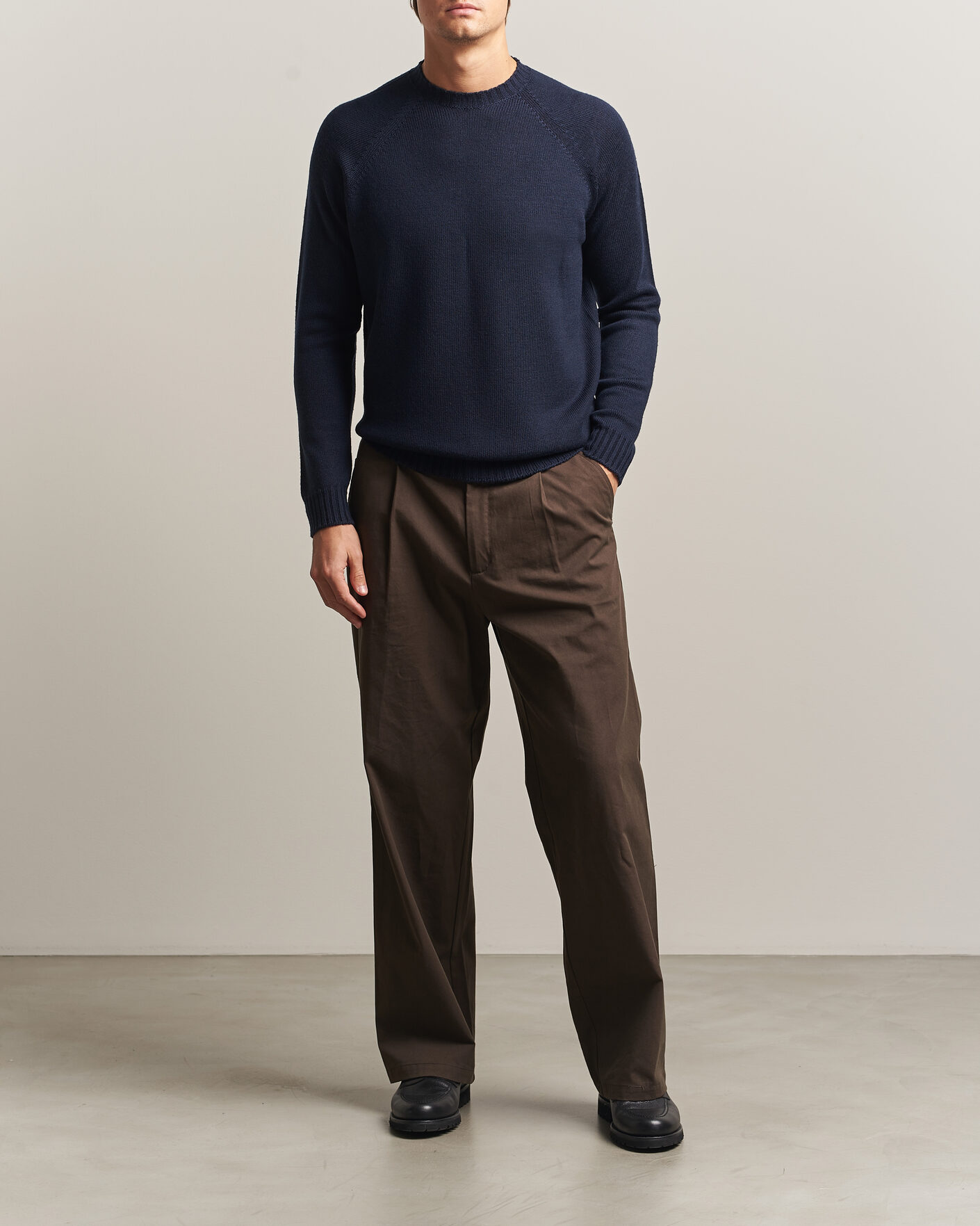 Herren | Pullover | John Smedley | Denver Extra Fine Merino Crew Neck Midnight