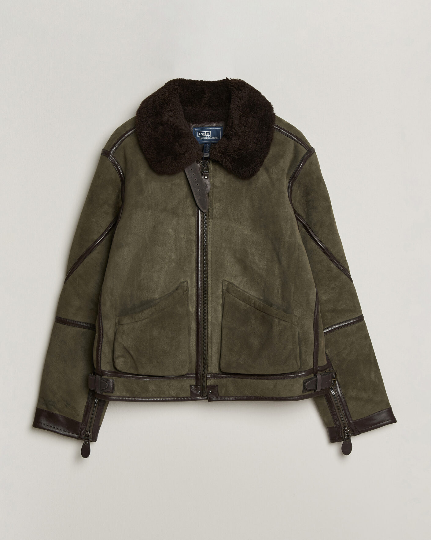 Herren | Jacken | Polo Ralph Lauren | Suede Leather Flight Jacket Myrtle Green