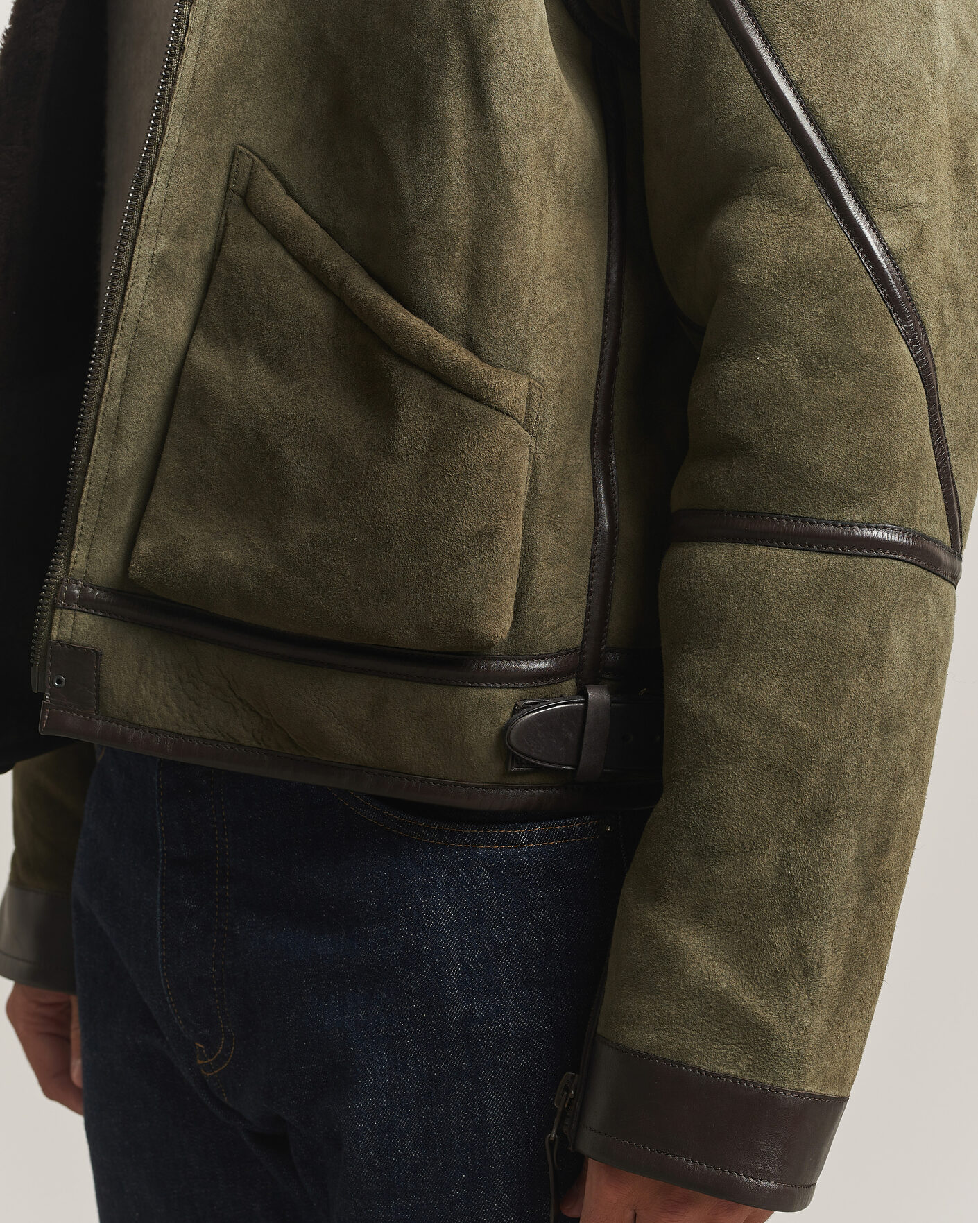 Herren | Jacken | Polo Ralph Lauren | Suede Leather Flight Jacket Myrtle Green