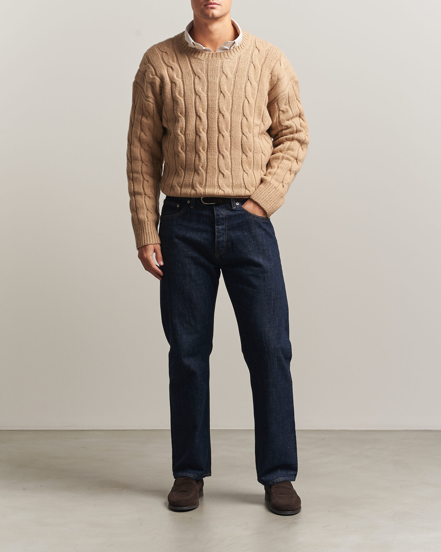 Herren | Pullover | Polo Ralph Lauren | Exploded Cabel Sweater Camel Melange