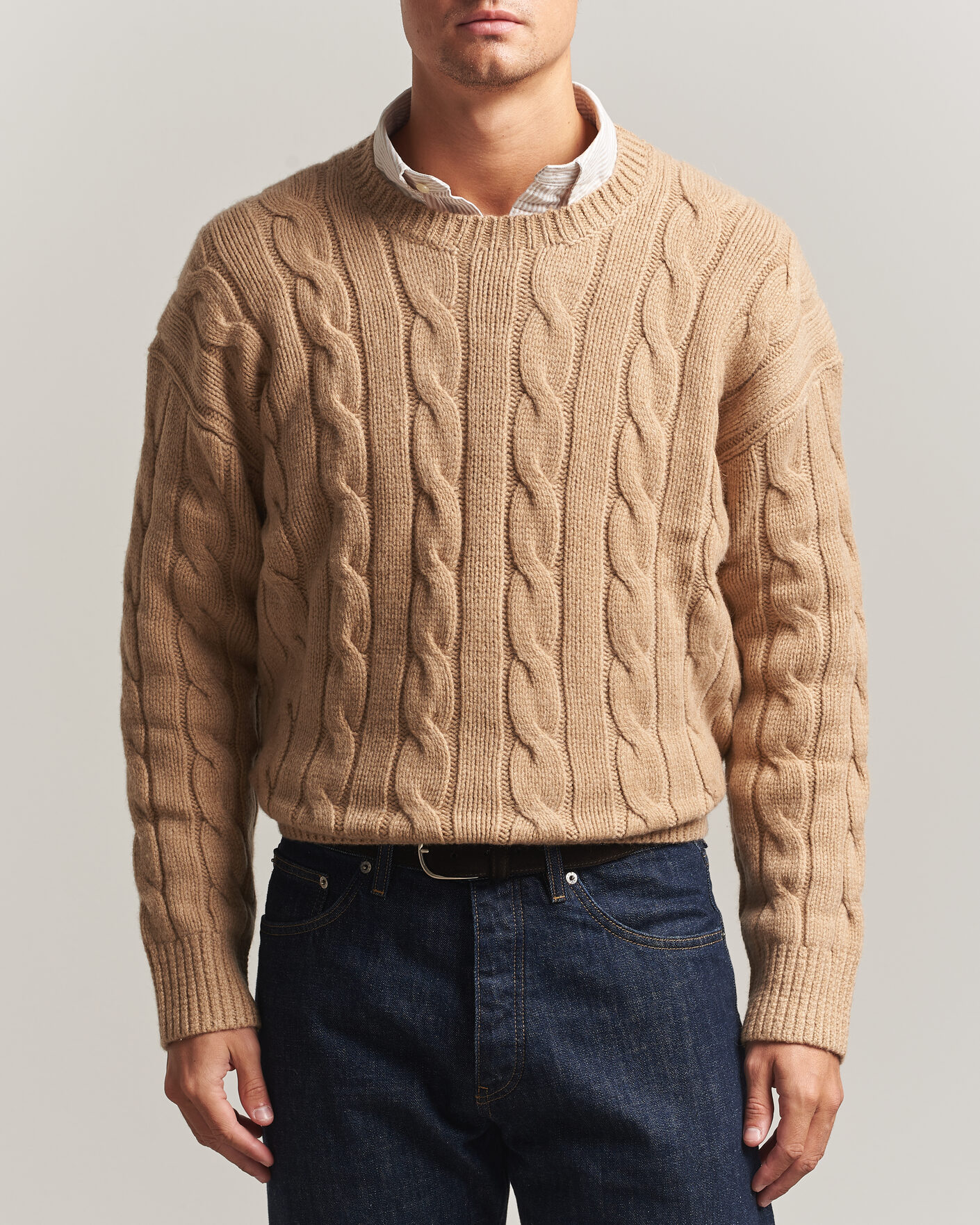 Herren | Pullover | Polo Ralph Lauren | Exploded Cabel Sweater Camel Melange