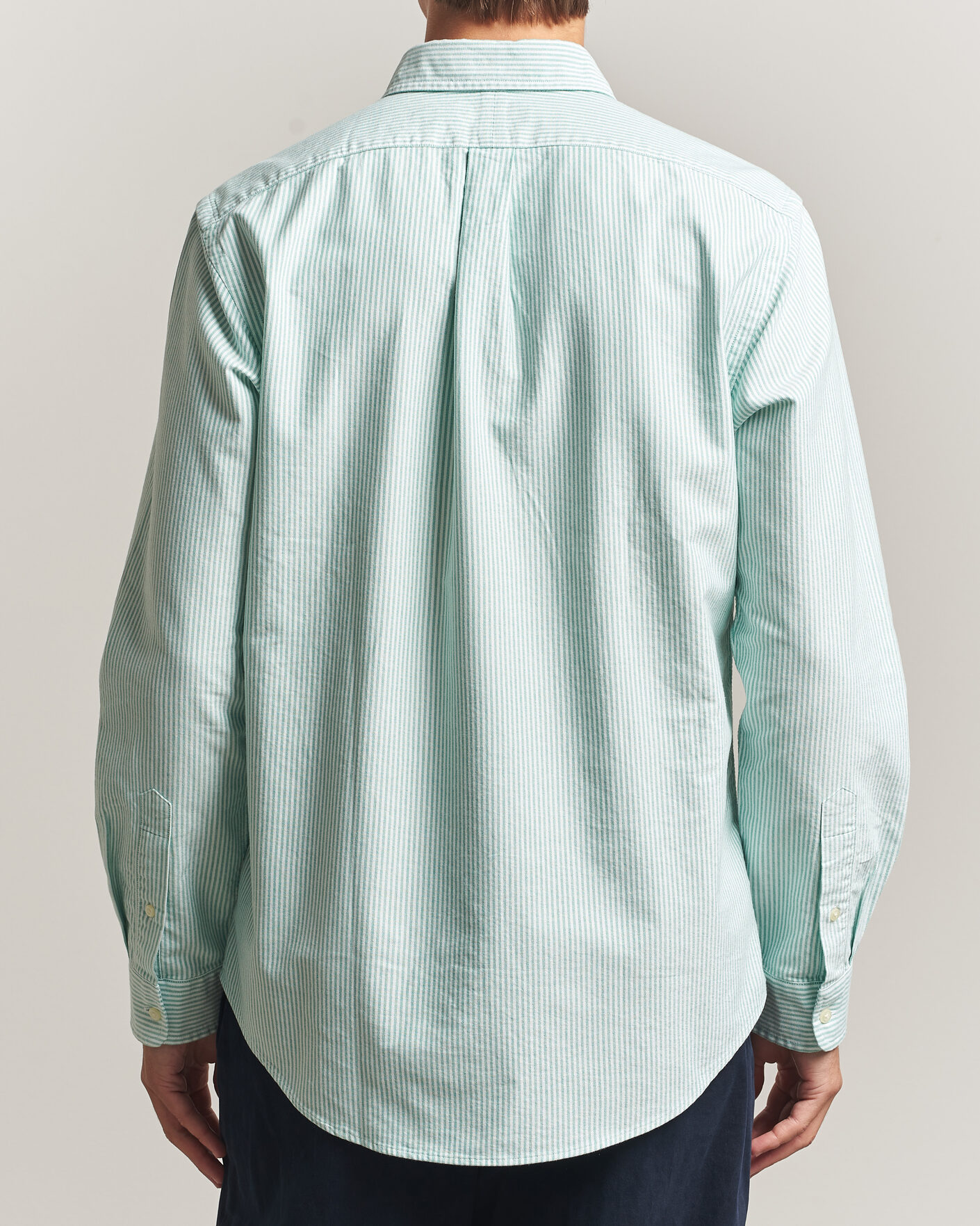 Herren | Hemden | Polo Ralph Lauren | Custom Fit Striped Oxford Shirt Scarab Green/White
