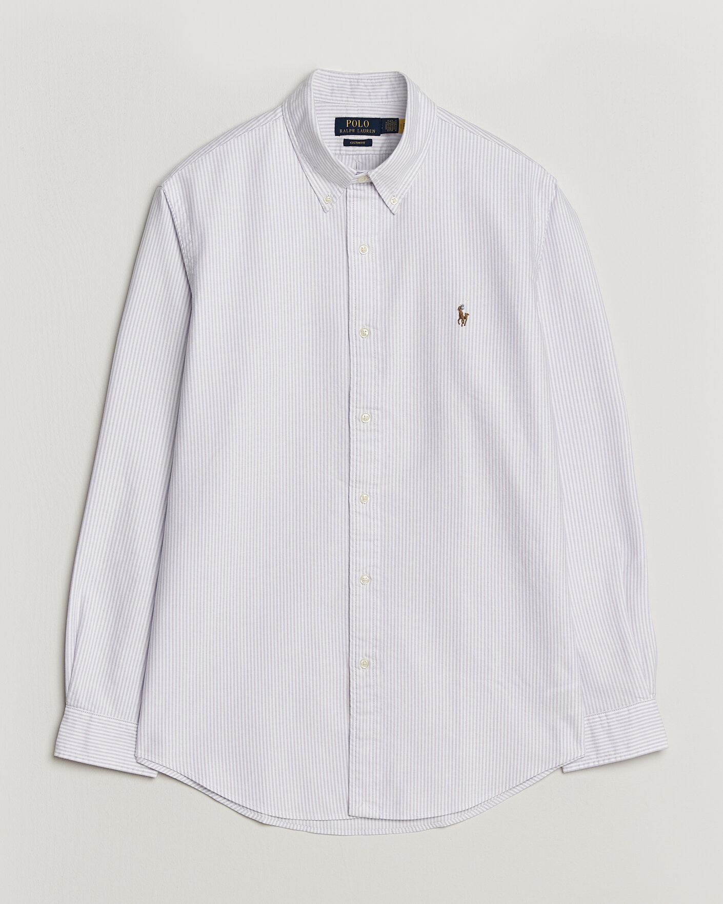 Herren | Hemden | Polo Ralph Lauren | Custom Fit Striped Oxford Shirt Lilac/White