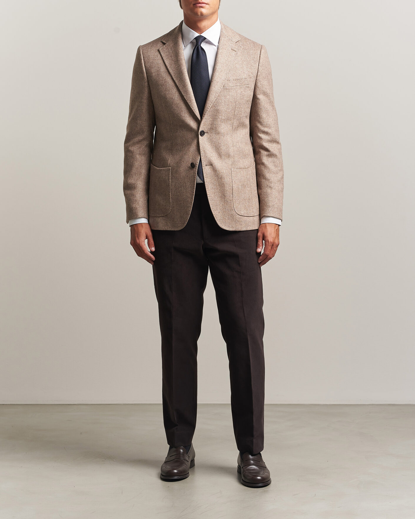 Herren | Sakkos | Morris | Soft Herringbone Blazer Khaki