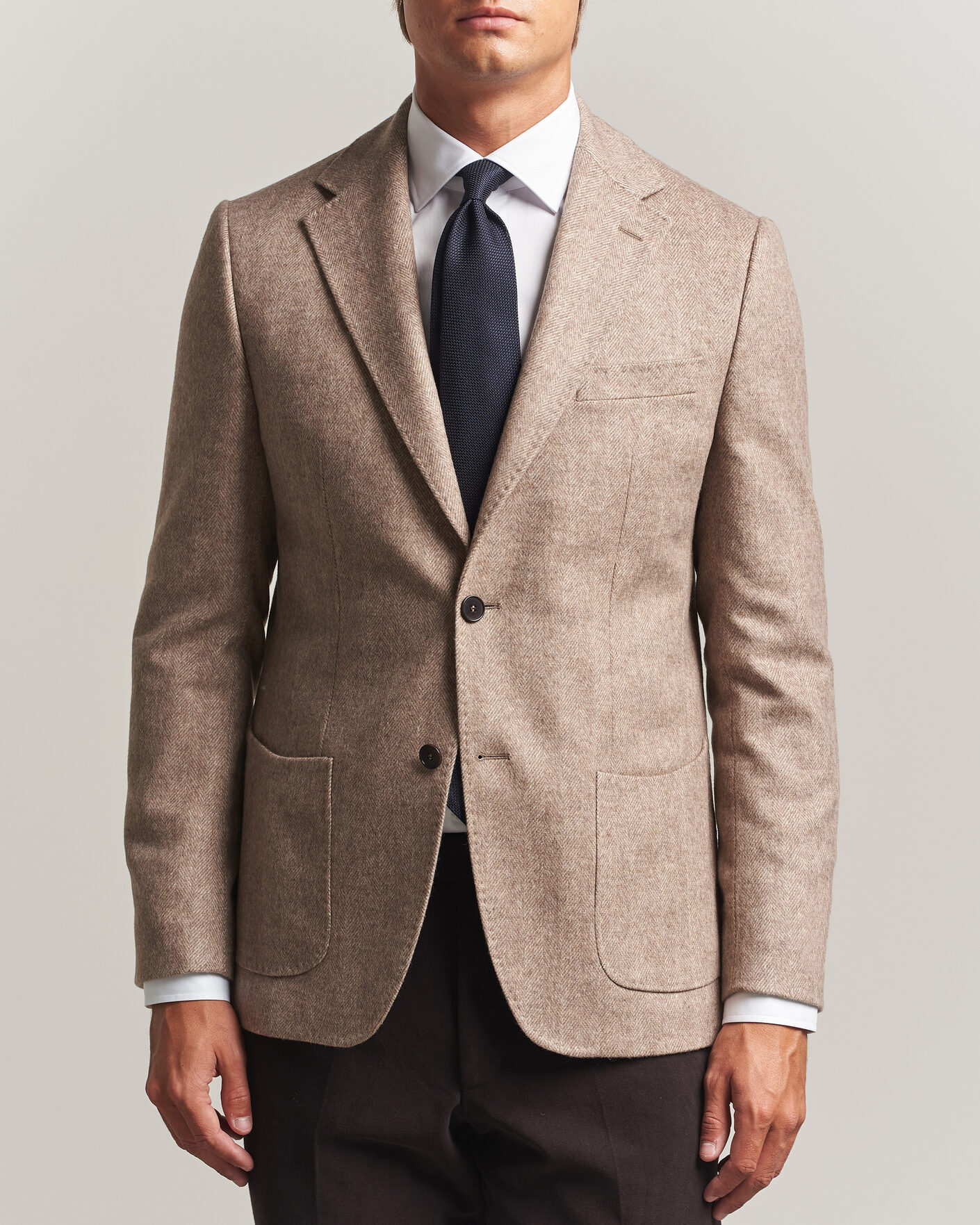 Herren | Sakkos | Morris | Soft Herringbone Blazer Khaki