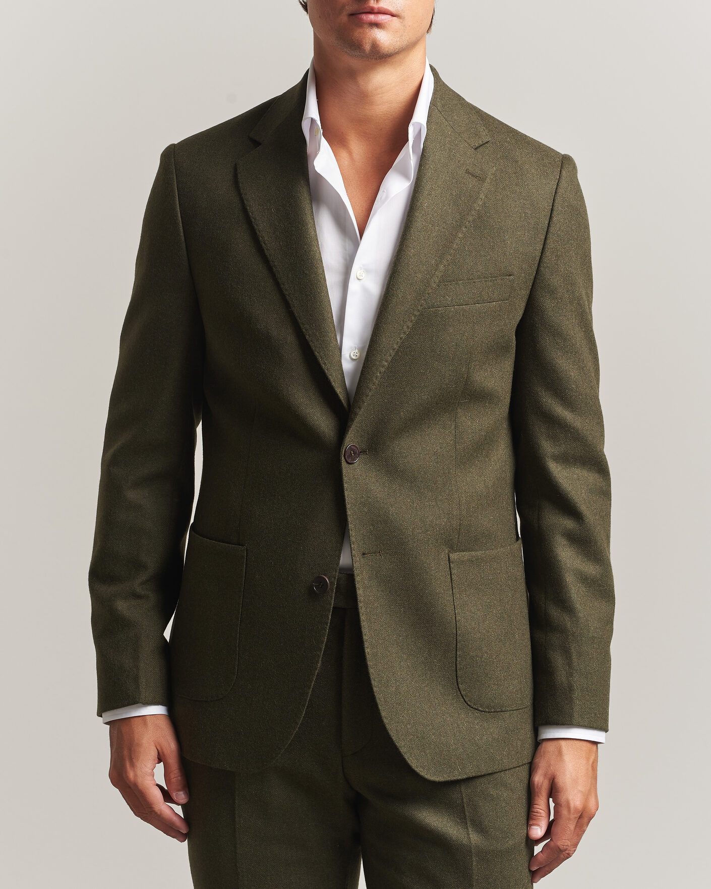 Herren | Sakkos | Morris | Flannel Suit Blazer Green
