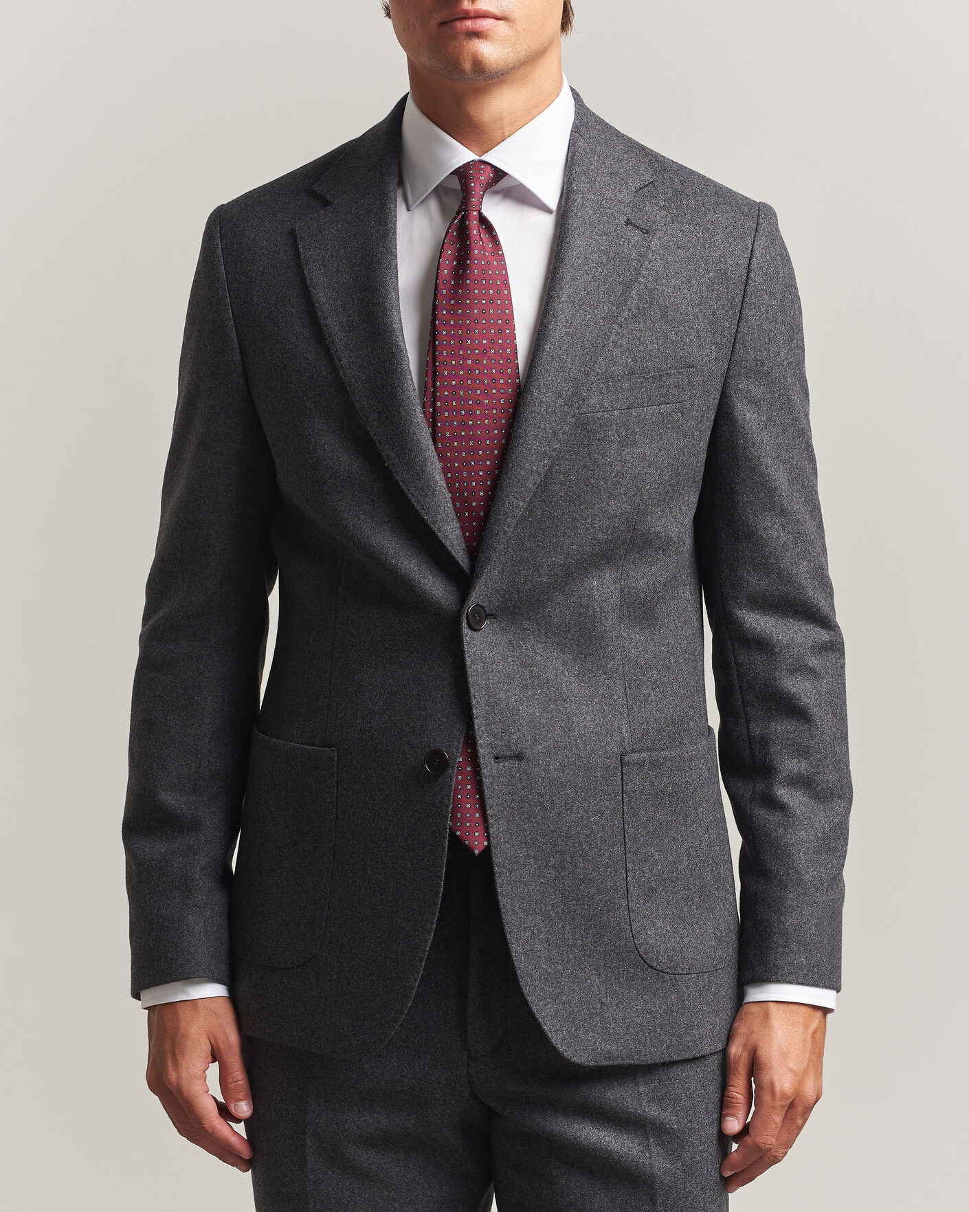 Herren | Sakkos | Morris | Flannel Suit Blazer Grey