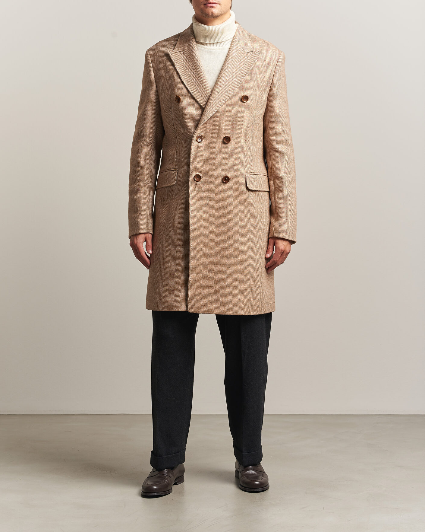 Herren | Jacken | Morris | Herringbone DB Coat Camel