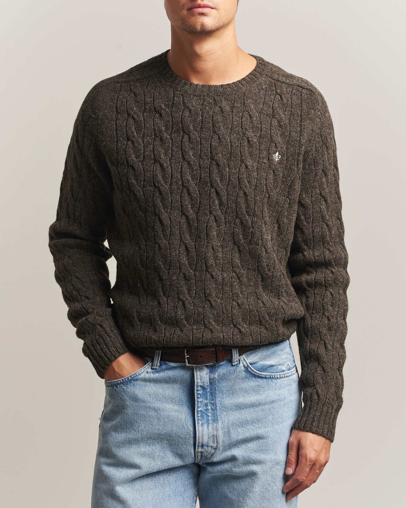 Herren | Pullover | Morris | Archard Cable Sweater Brown