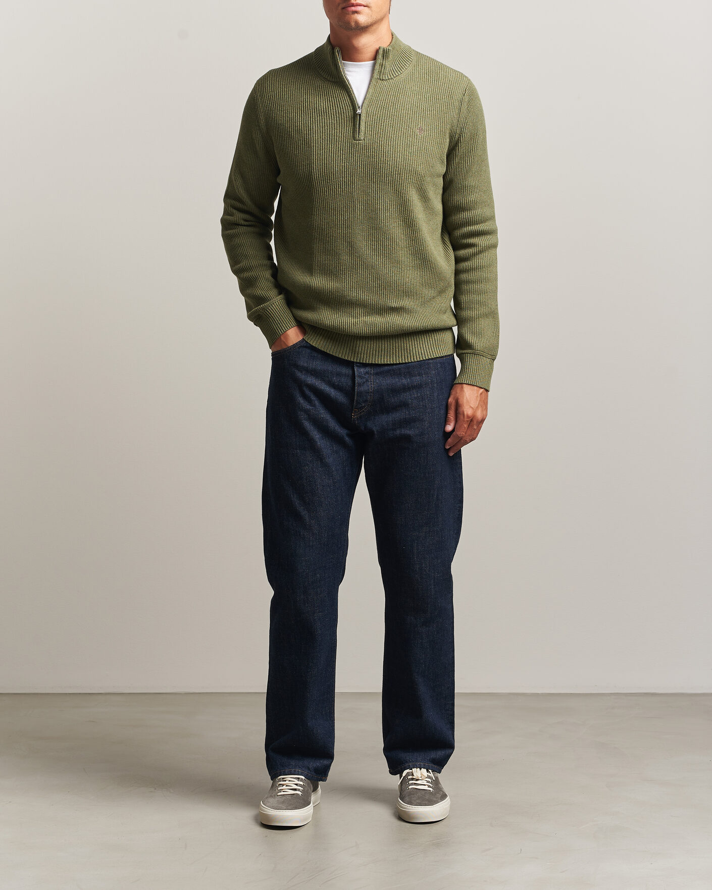Herren | Pullover | Morris | Colin Half Zip Olive