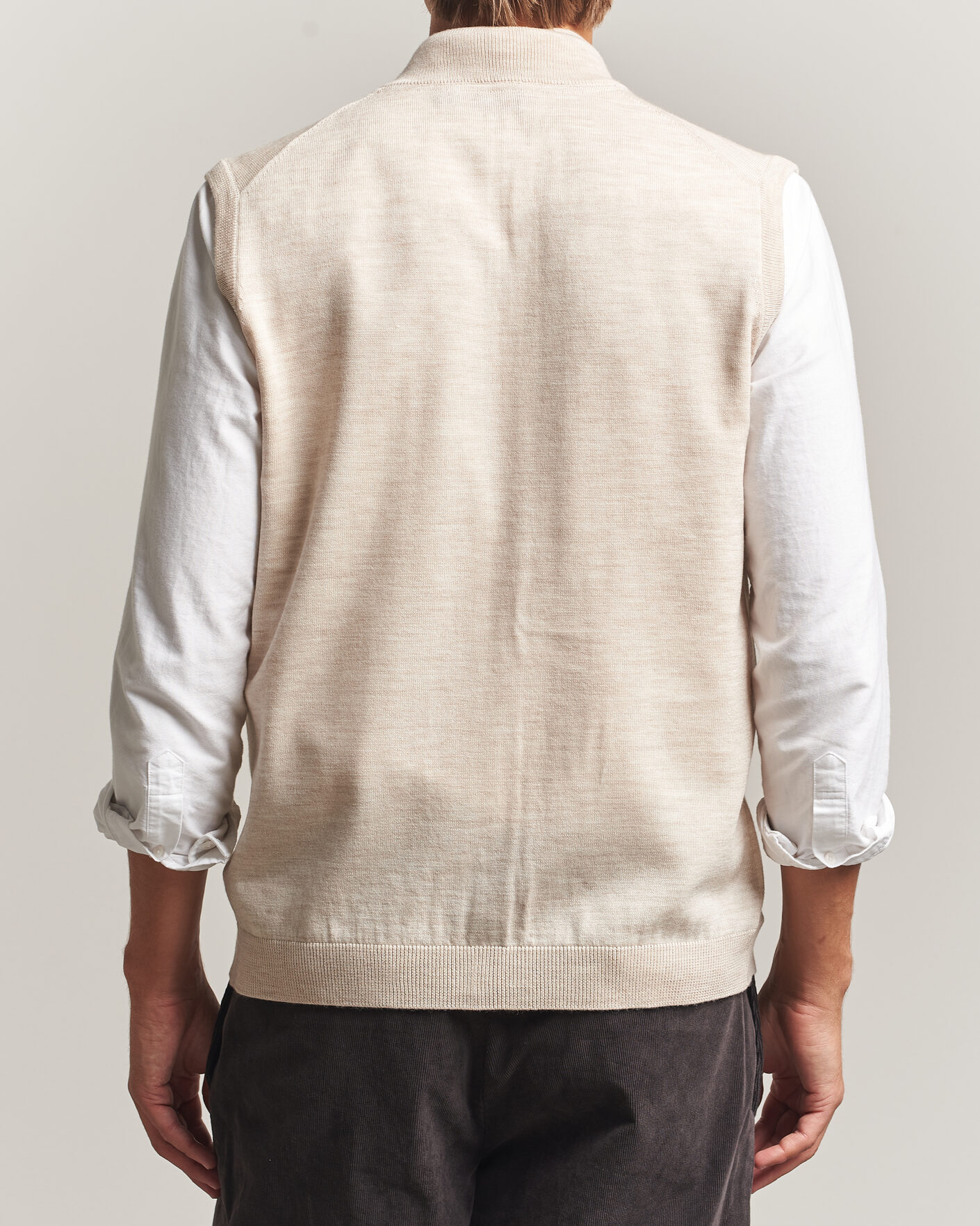 Herren | Pullover | Morris | Merino Zip Vest Off White