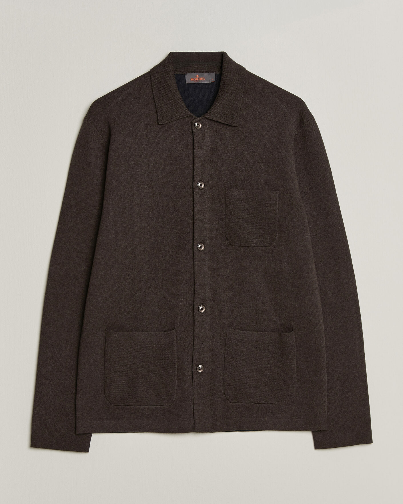 Herren | Pullover | Morris | Dudley Knitted Overshirt Brown