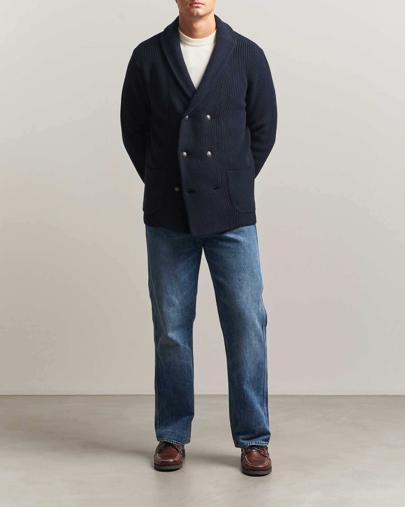 Herren | Pullover | Morris | Brayden DB Shawl Cardigan Navy