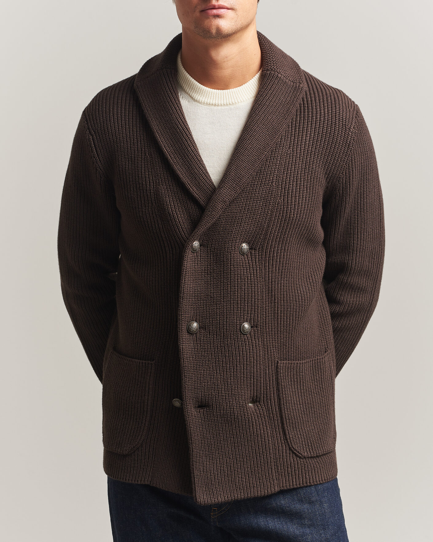 Herren | Pullover | Morris | Brayden DB Shawl Cardigan Brown