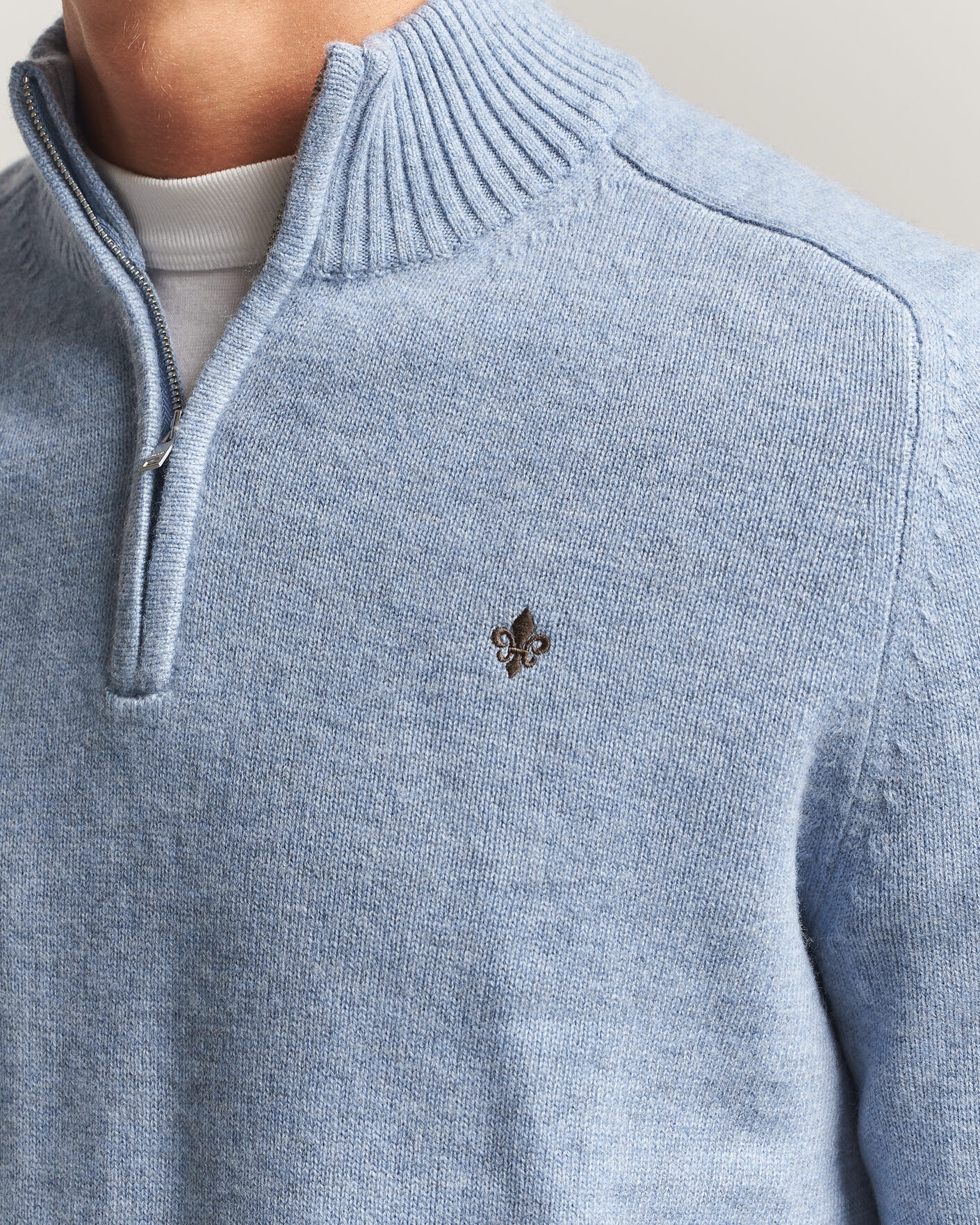 Herren | Pullover | Morris | Hertford Lambswool Half Zip Blue