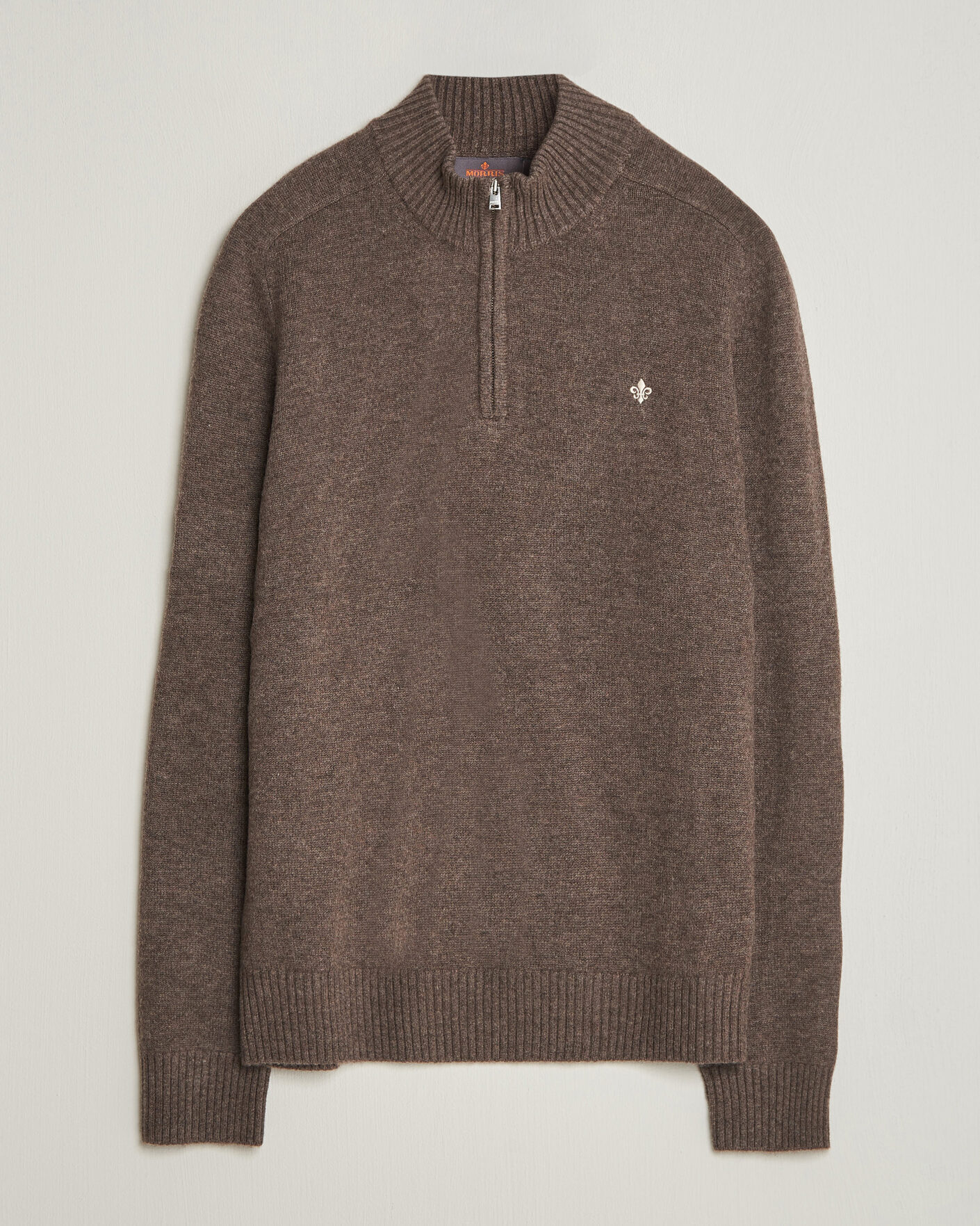Herren | Pullover | Morris | Hertford Lambswool Half Zip Brown