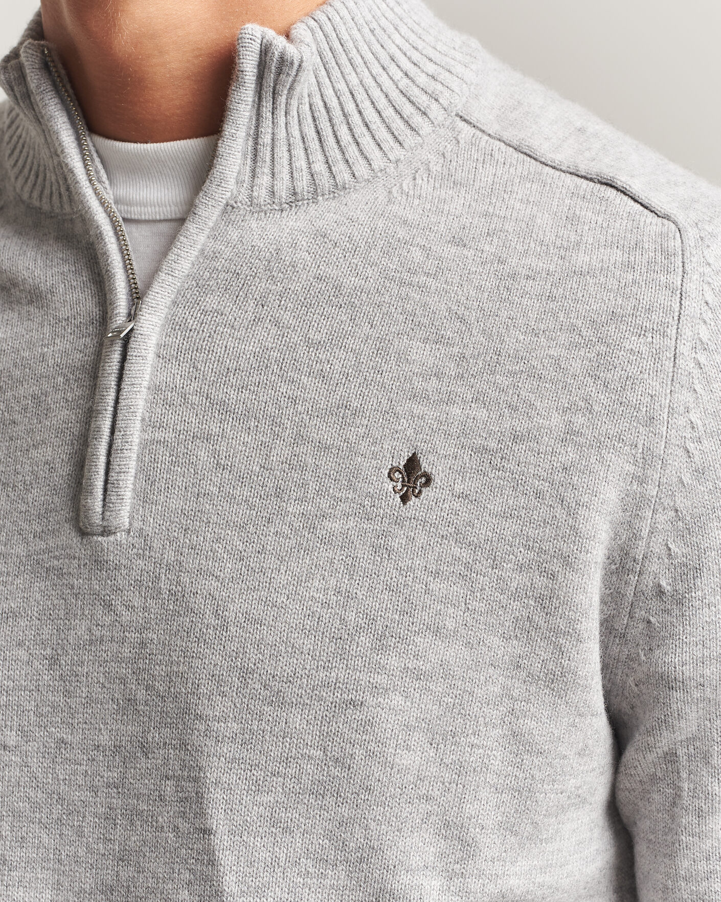 Herren | Pullover | Morris | Hertford Lambswool Half Zip Grey
